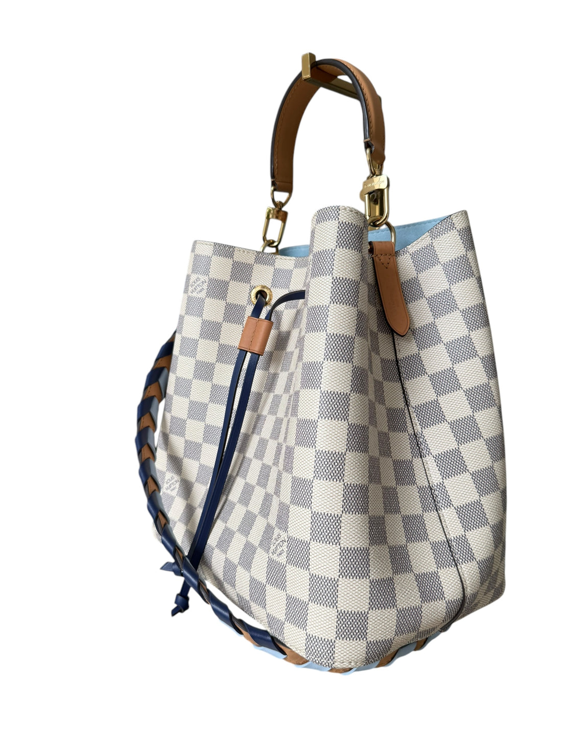Louis Vuitton Néonoé in Canvas Damier Bleu Azur. Braided. Limited Edition.