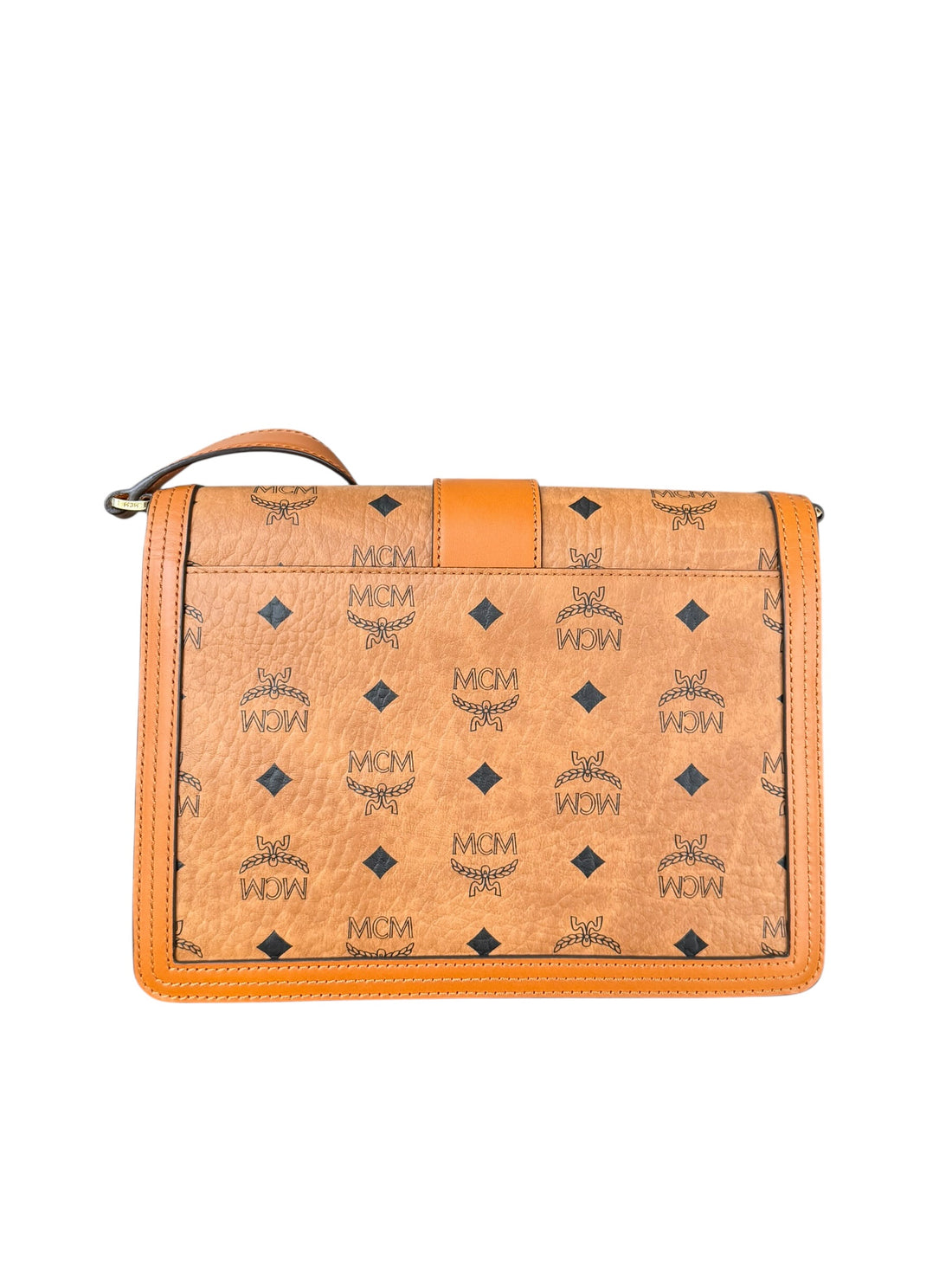 MCM TRACY Umhängetasche aus Visetos in der Farbe Cognac / Schwarz.