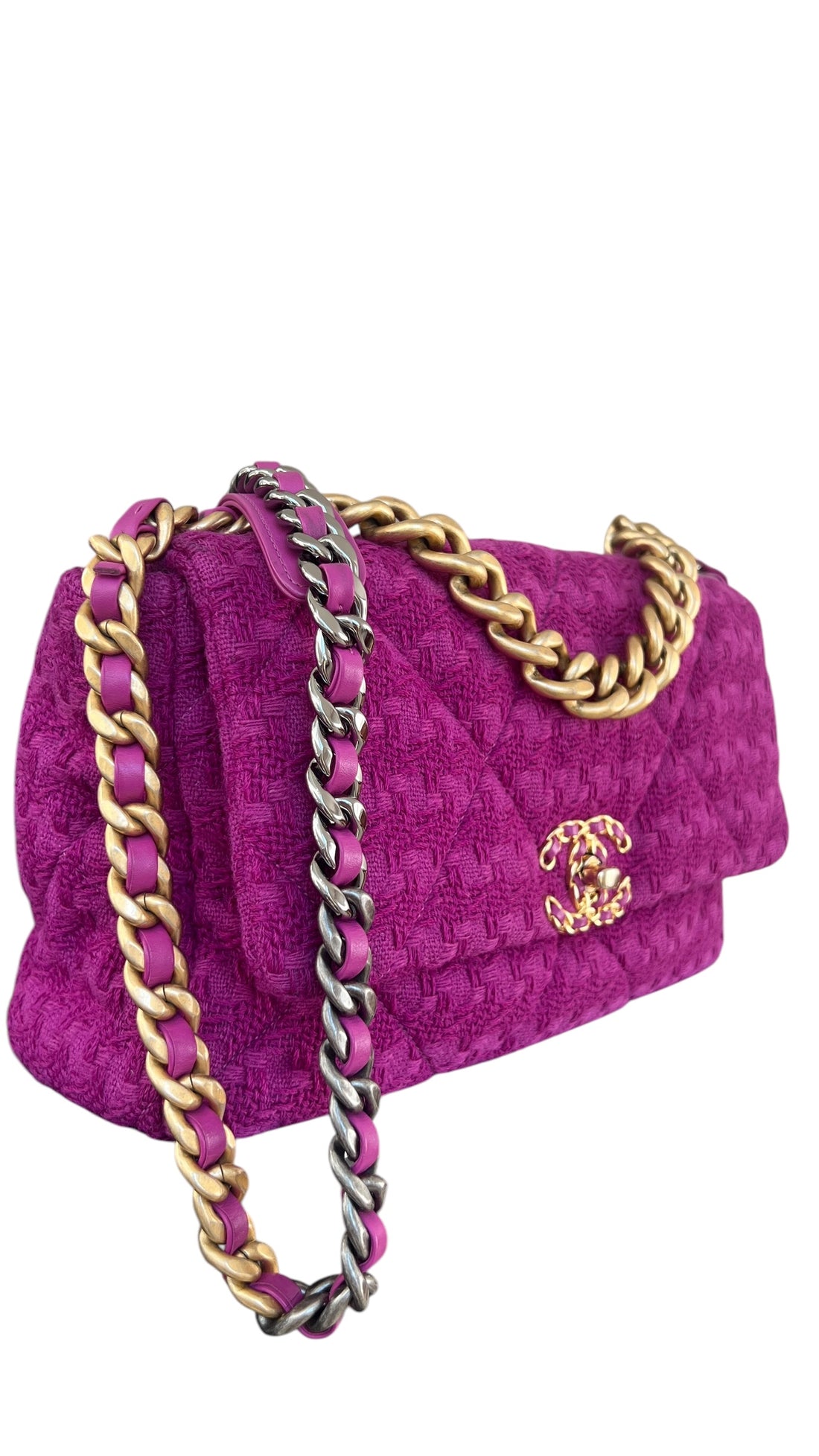 Chanel 19 Flap Bag in Tweed Medium purple