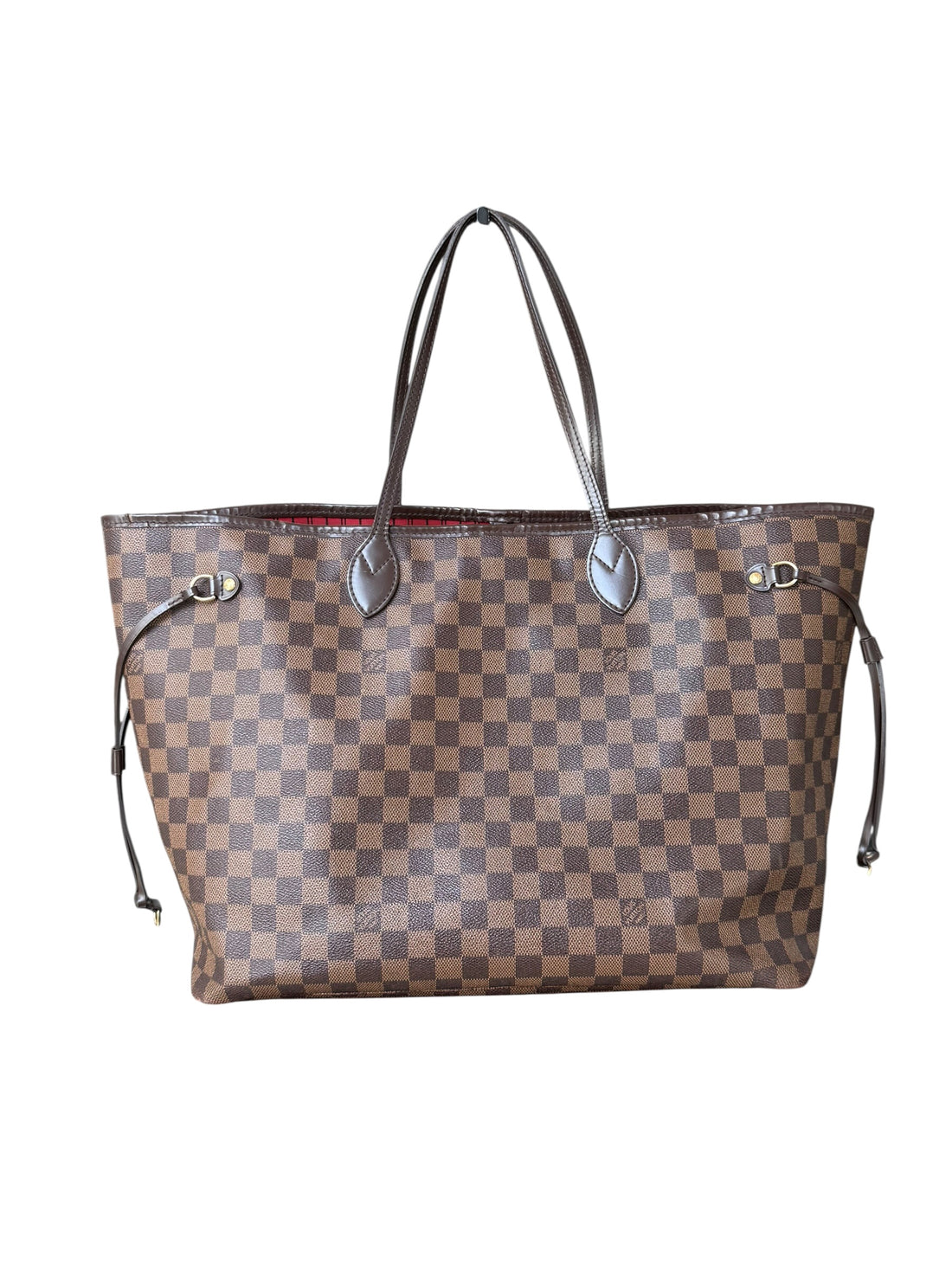 Louis Vuitton Neverfull GM in Damier Ebene mit abnehmbarer Pochette.
