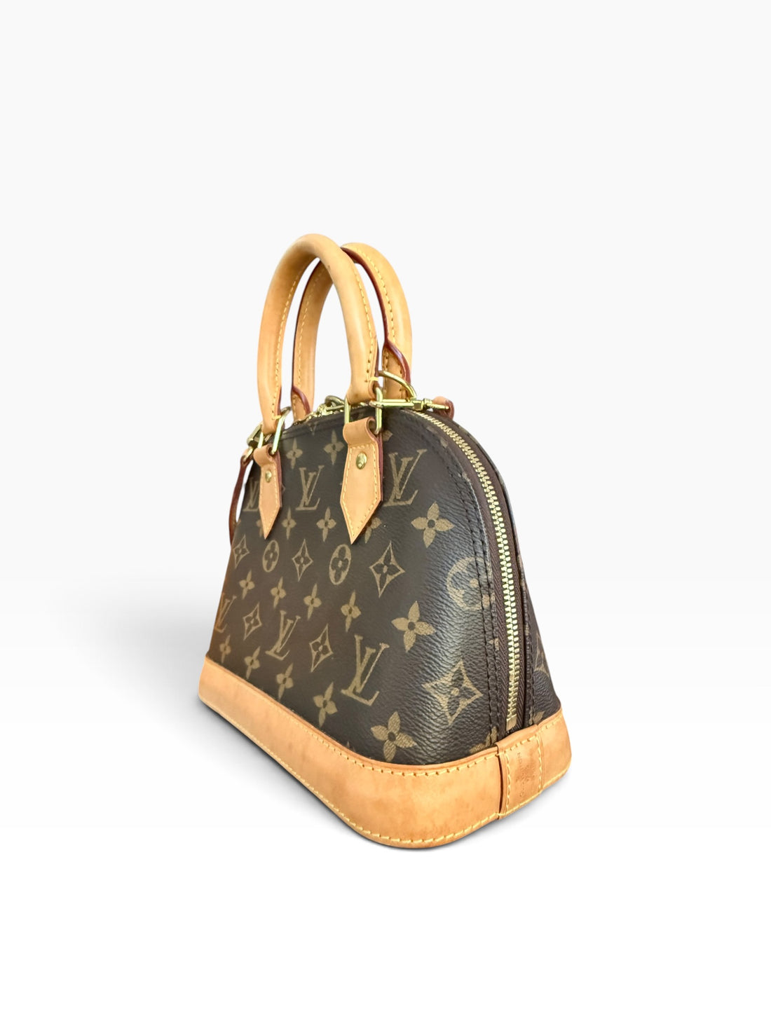 Louis Vuitton Alma BB Monogram Canvas mit abnehmbarem Schulterriemen.