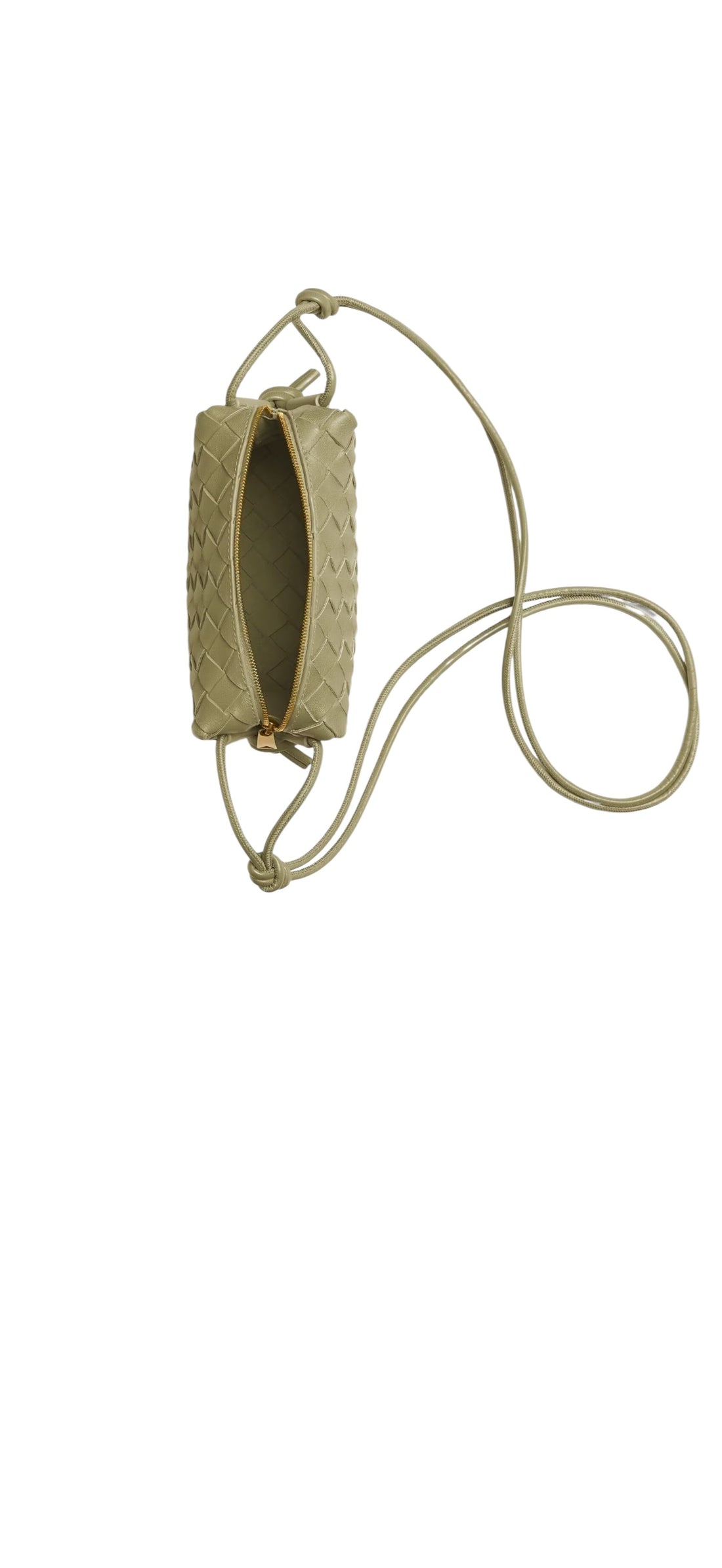 Bottega Veneta Mini Loop Camerabag aus Intrecciato Leder in der Farbe Travertine