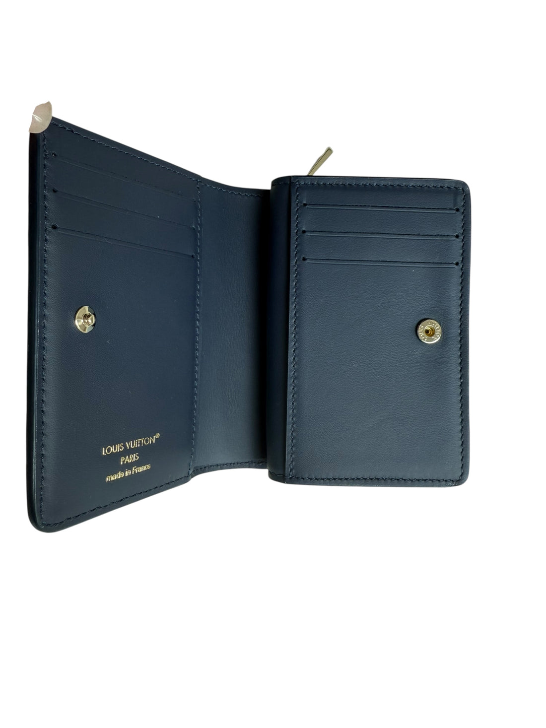 Louis Vuitton Clea Geldbörse Zippy navyblau in Mahina Leder