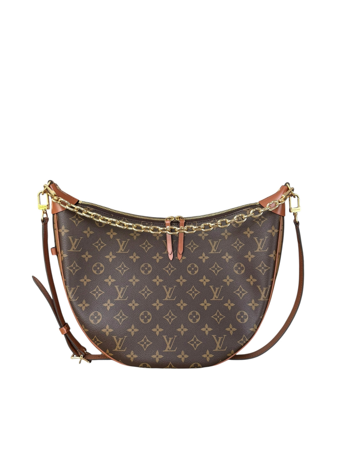 Louis Vuitton Loop Hobo Bag mit abnehmbarer Pochette aus beschichtetem Monogram Reverse Canvas.