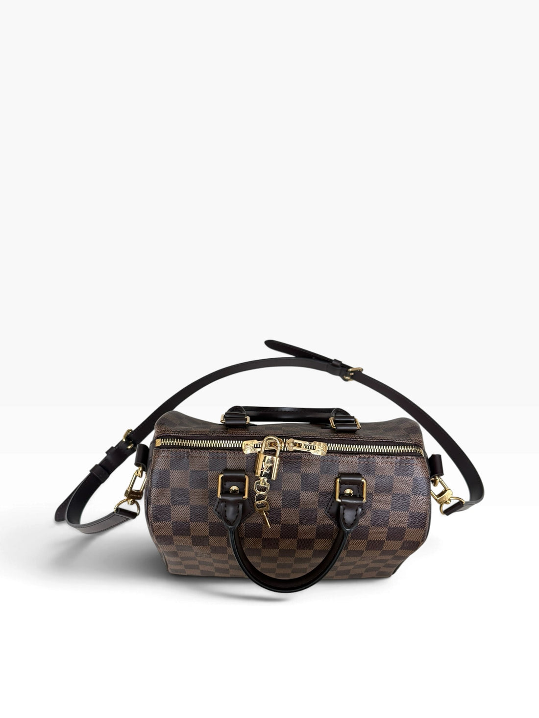 Louis Vuittion Speedy Bandoliere 25 in Damier Ebene.