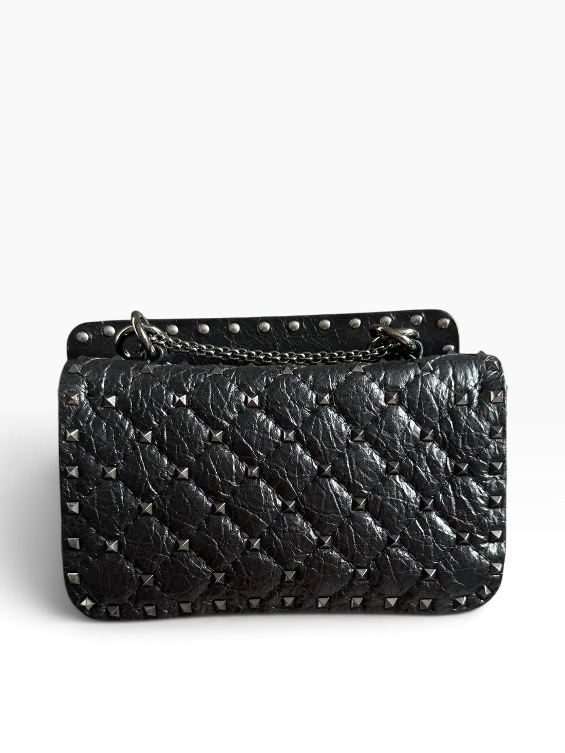 Borsa Valentino Garavani Rockstud Spike piccola Allblack soblack