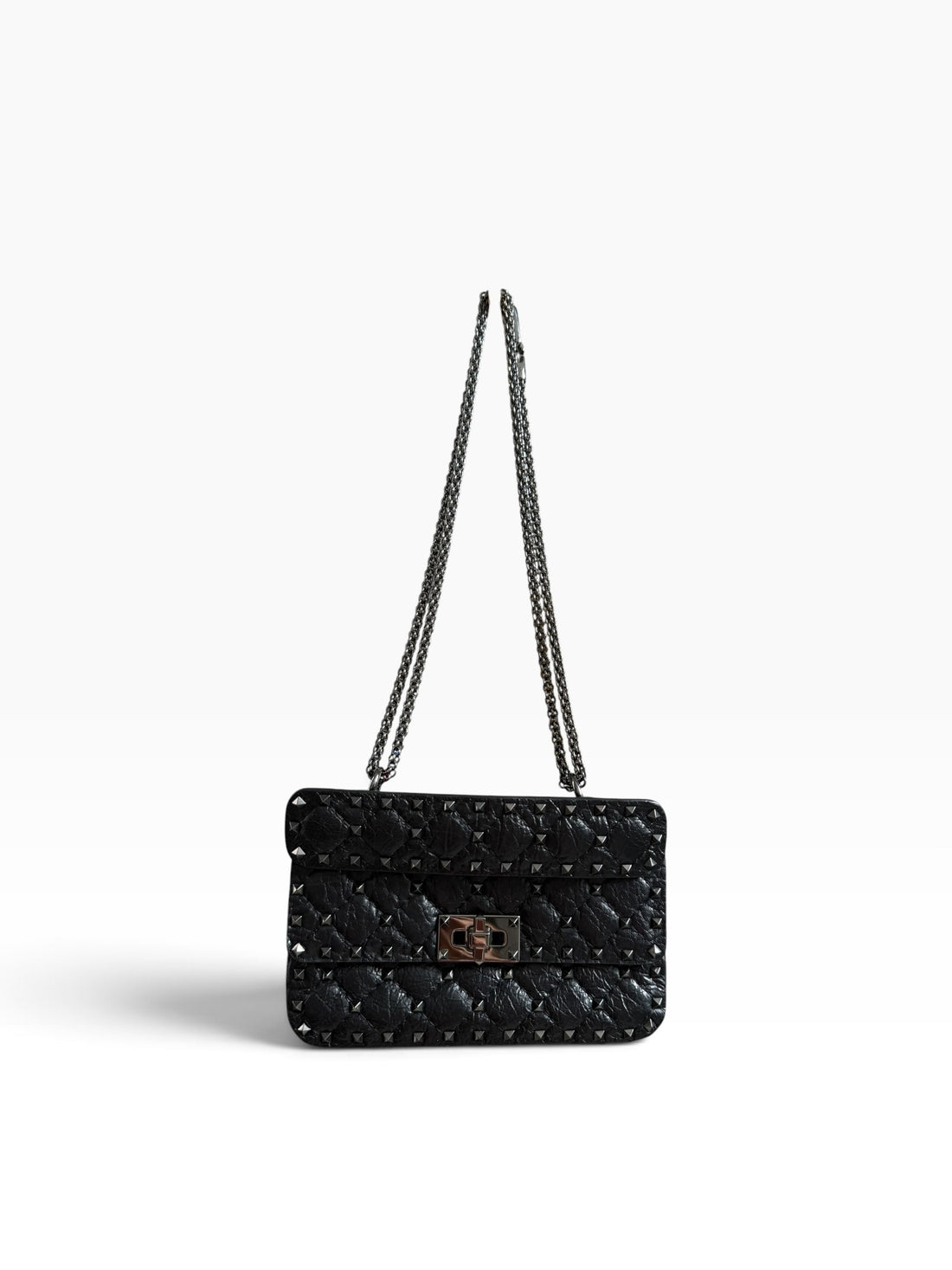 Borsa Valentino Garavani Rockstud Spike piccola Allblack soblack