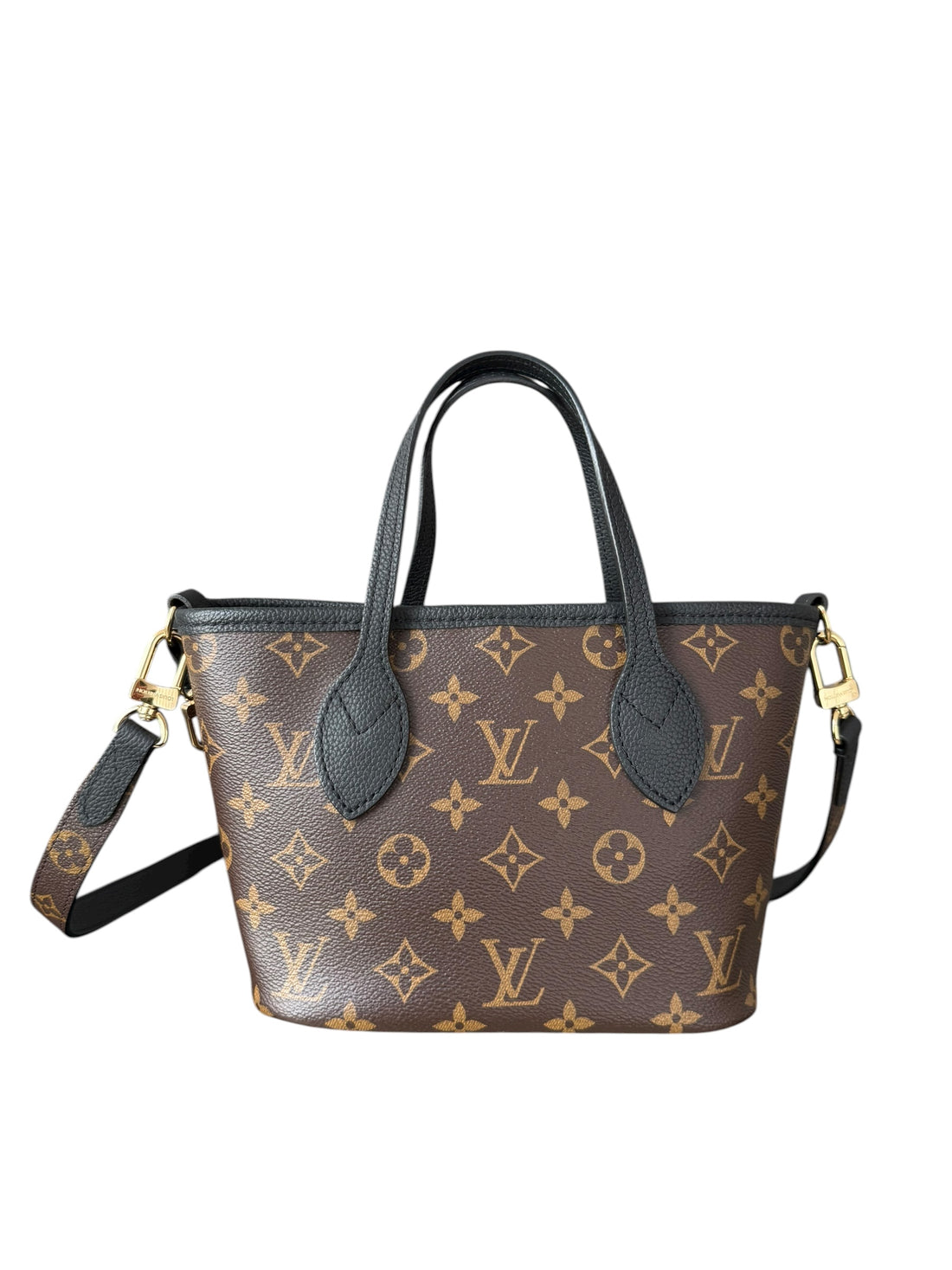Louis Vuitton Neverfull BB Inside Out Monogram schwarz mit abnehmbarem Schulterriemen
