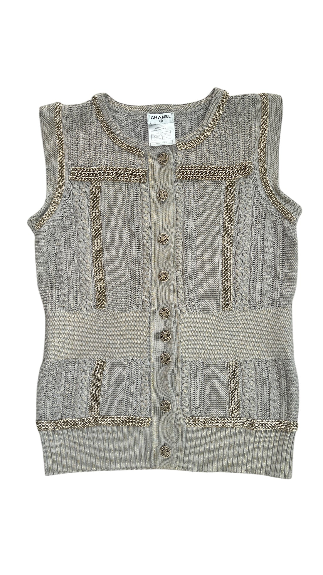 Chanel 2 -Teiler Weste (Gilet/Cardigan) und Rock (Skirt) Grösse 36