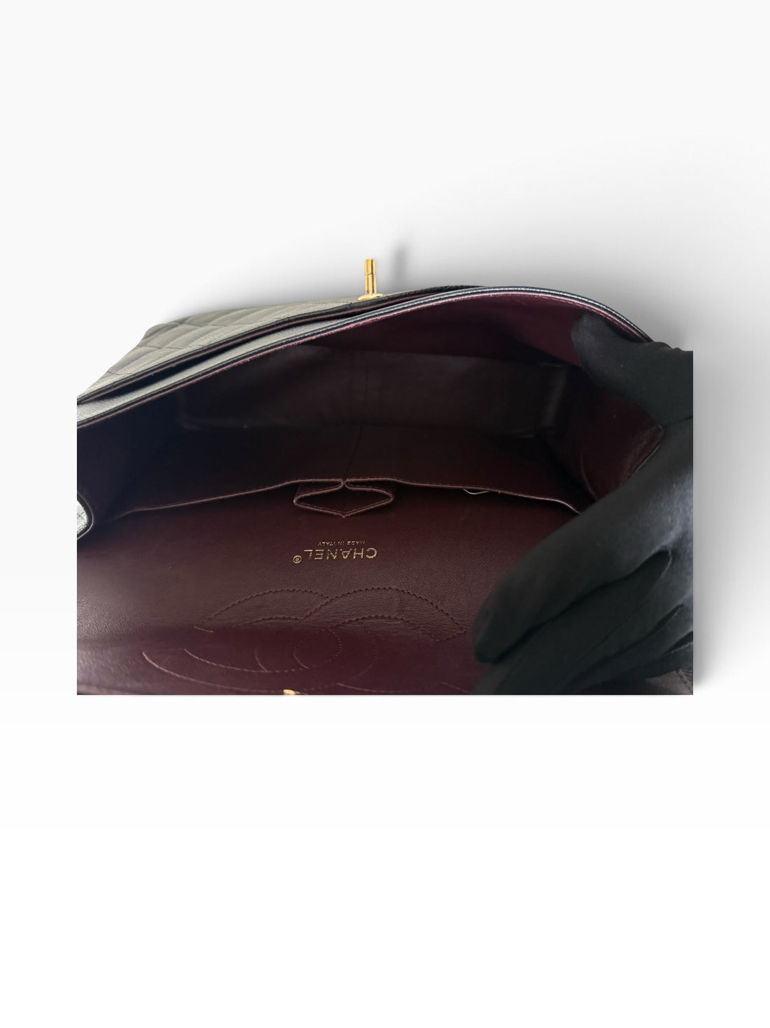 Chanel Classic Timeless Jumbo Double Flap Bag aus schwarzem Caviarleder