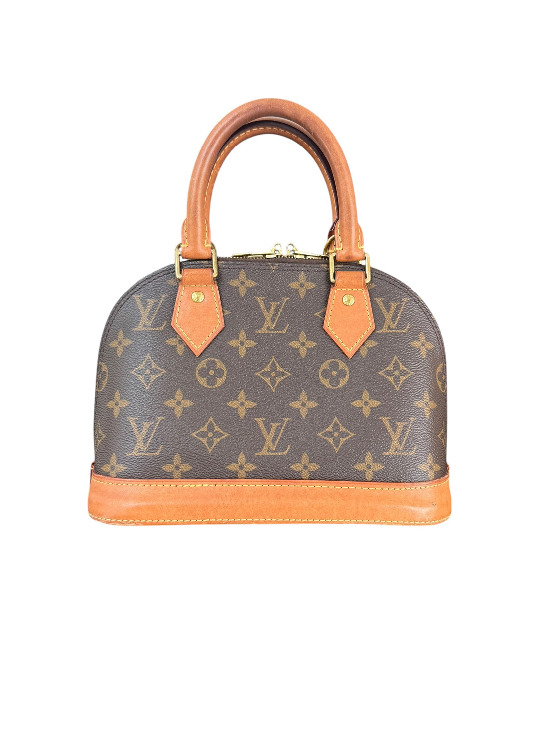 Louis Vuitton Alma BB Monogram Canvas mit abnehmbarem Schulterriemen.