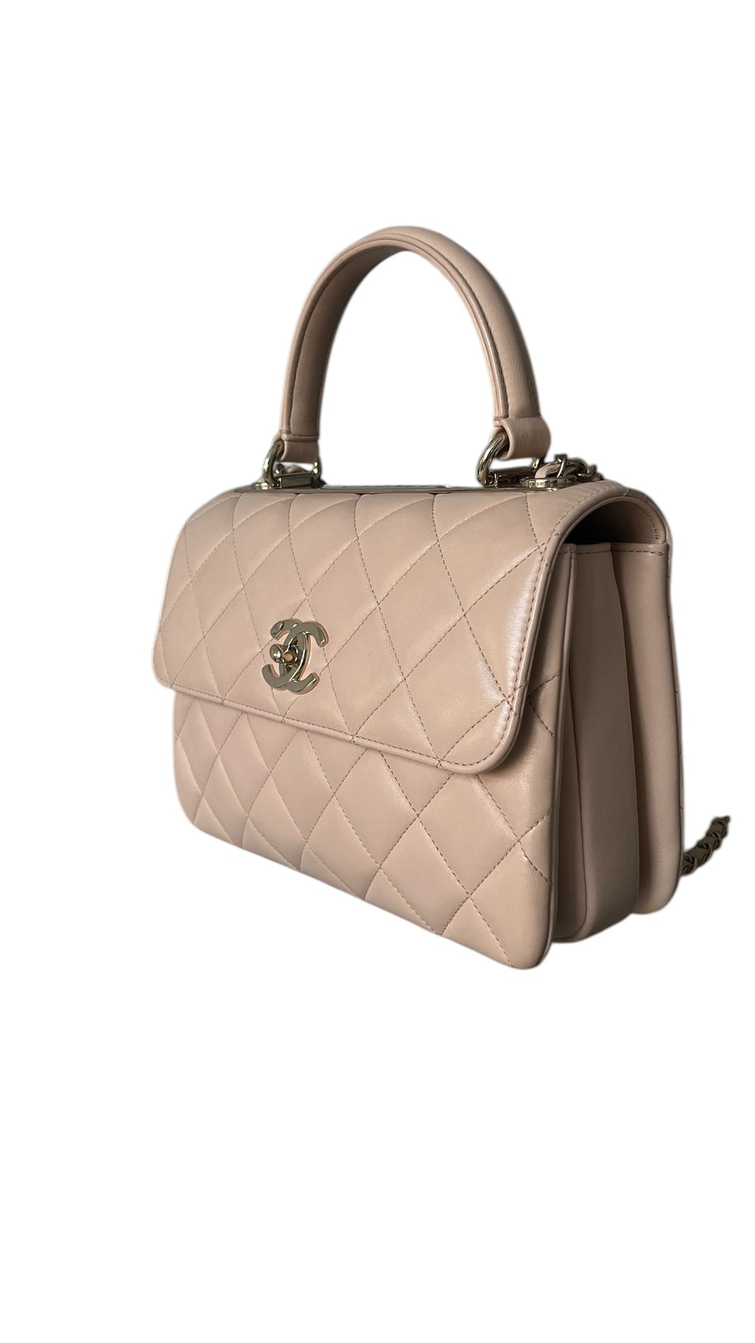 Chanel Trendy CC Handle Flap Bag in beige / nude