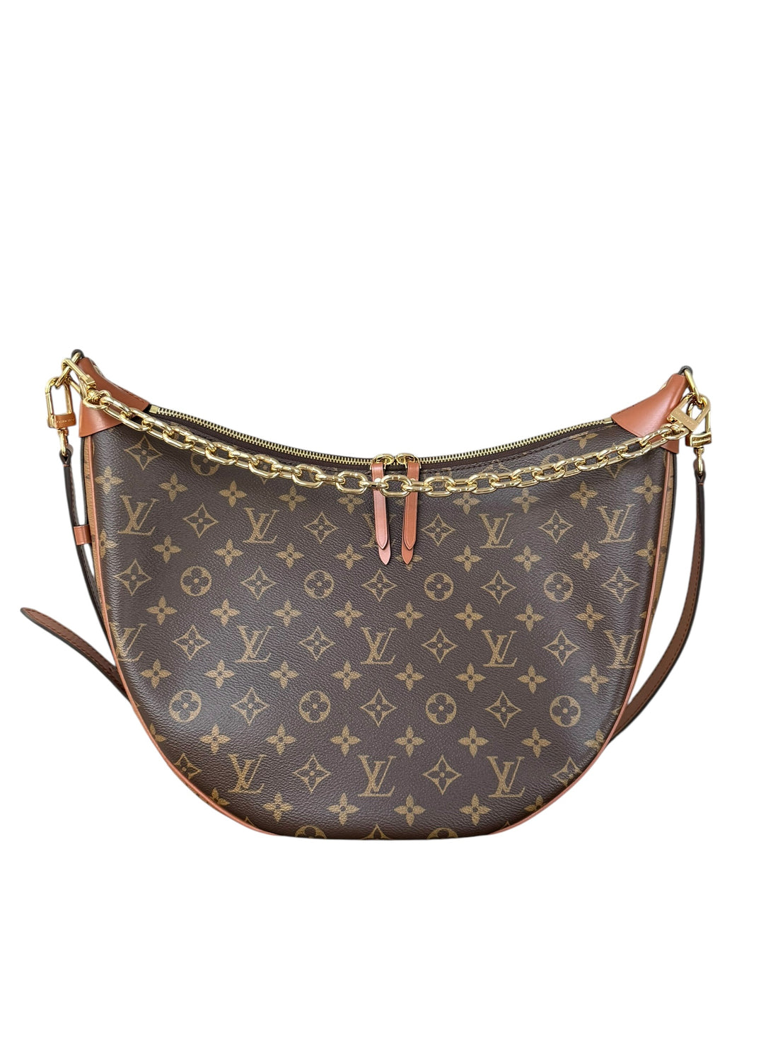 Louis Vuitton Loop Hobo Bag mit abnehmbarer Pochette aus beschichtetem Monogram Reverse Canvas.