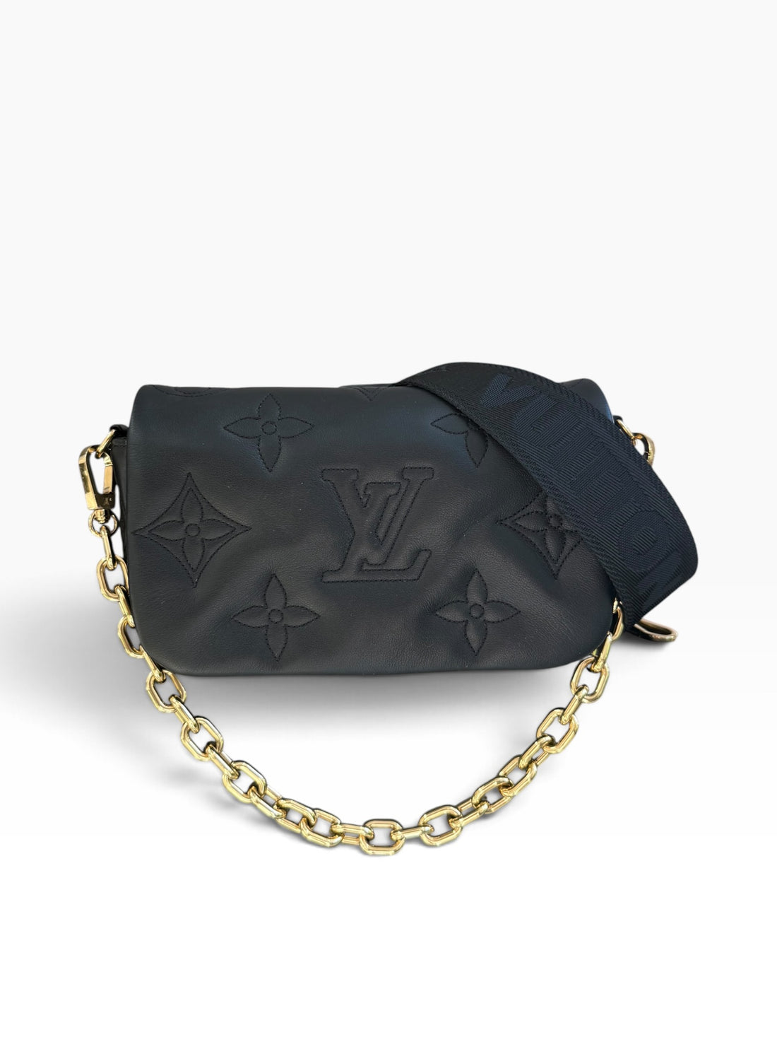 Louis Vuitton Wallet on Strap Bubblegram in Empreinte Leder mit abnehmbarer Kette und abnehmbaren Schulterriemen. Limited Edition