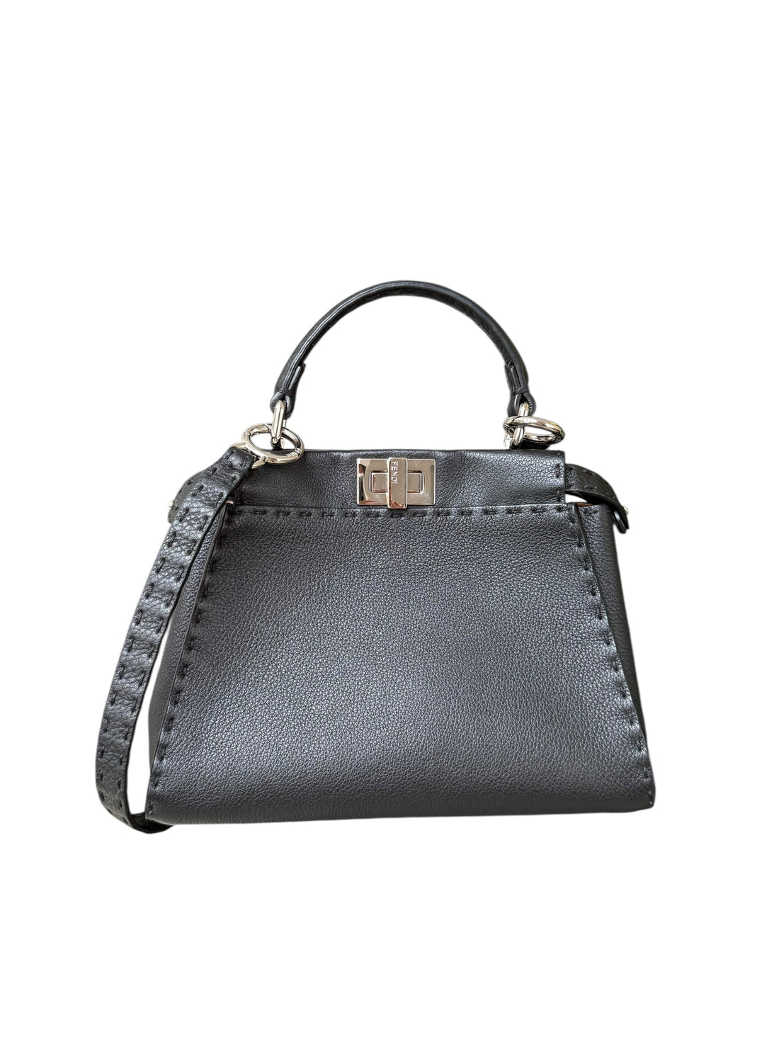 Peekaboo Mini Tasche Selleria in schwarz mit 1048 handgefertigten Nähten