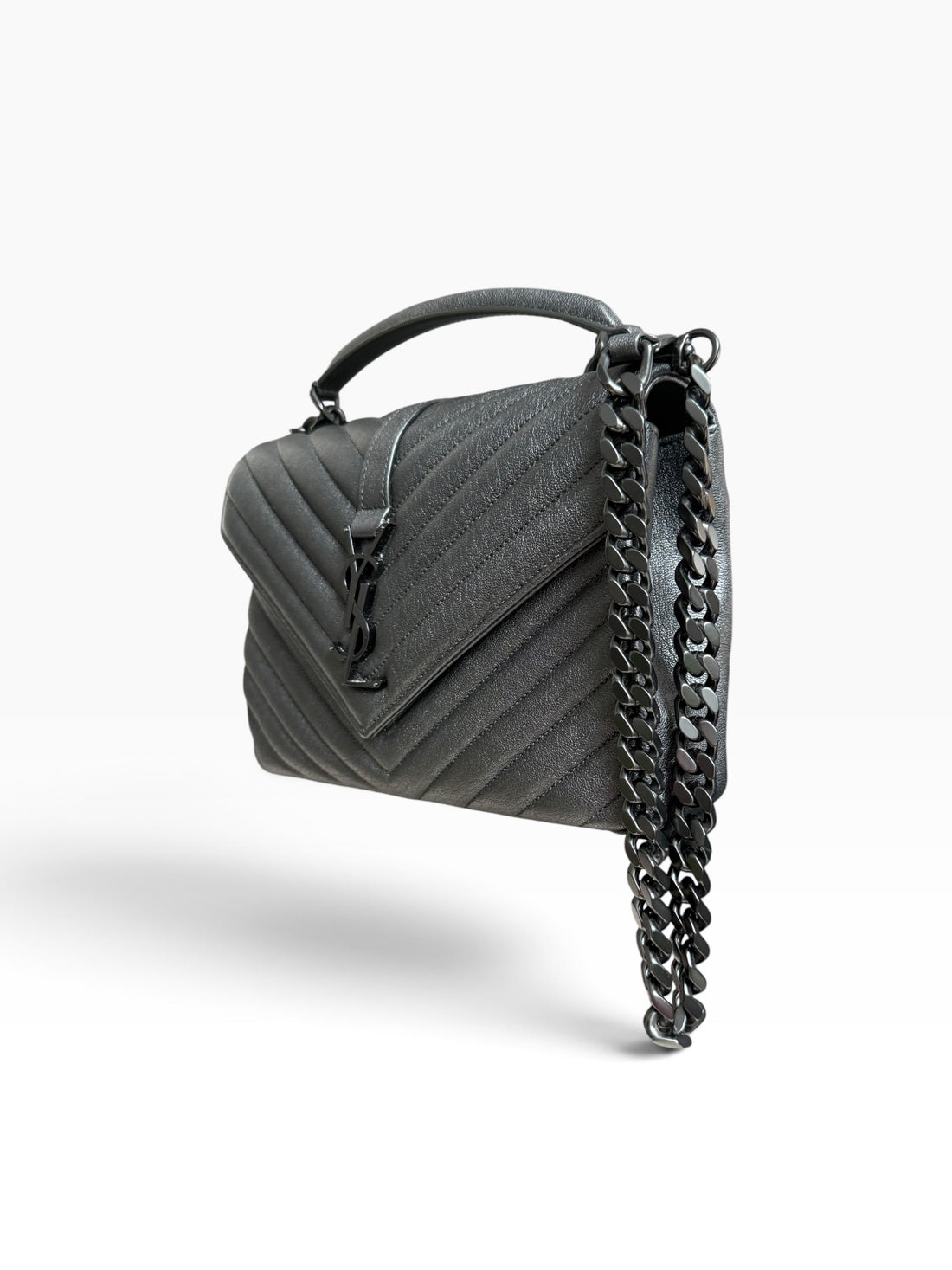 Sac YSL Saint Laurent College tout noir moyen noir