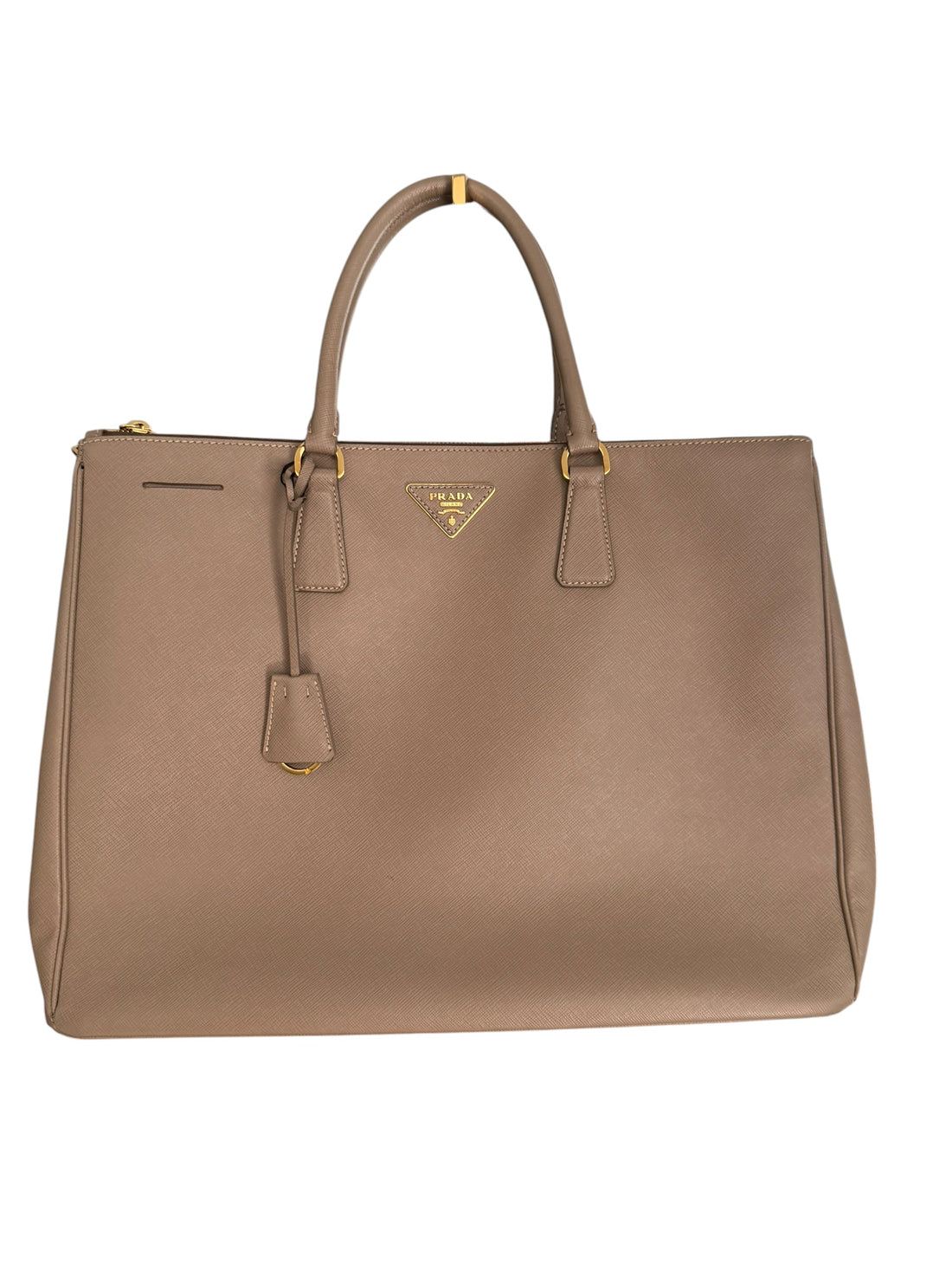 PRADA Saffiano Shopper Tote Bag in der Farbe Taupe / Beige