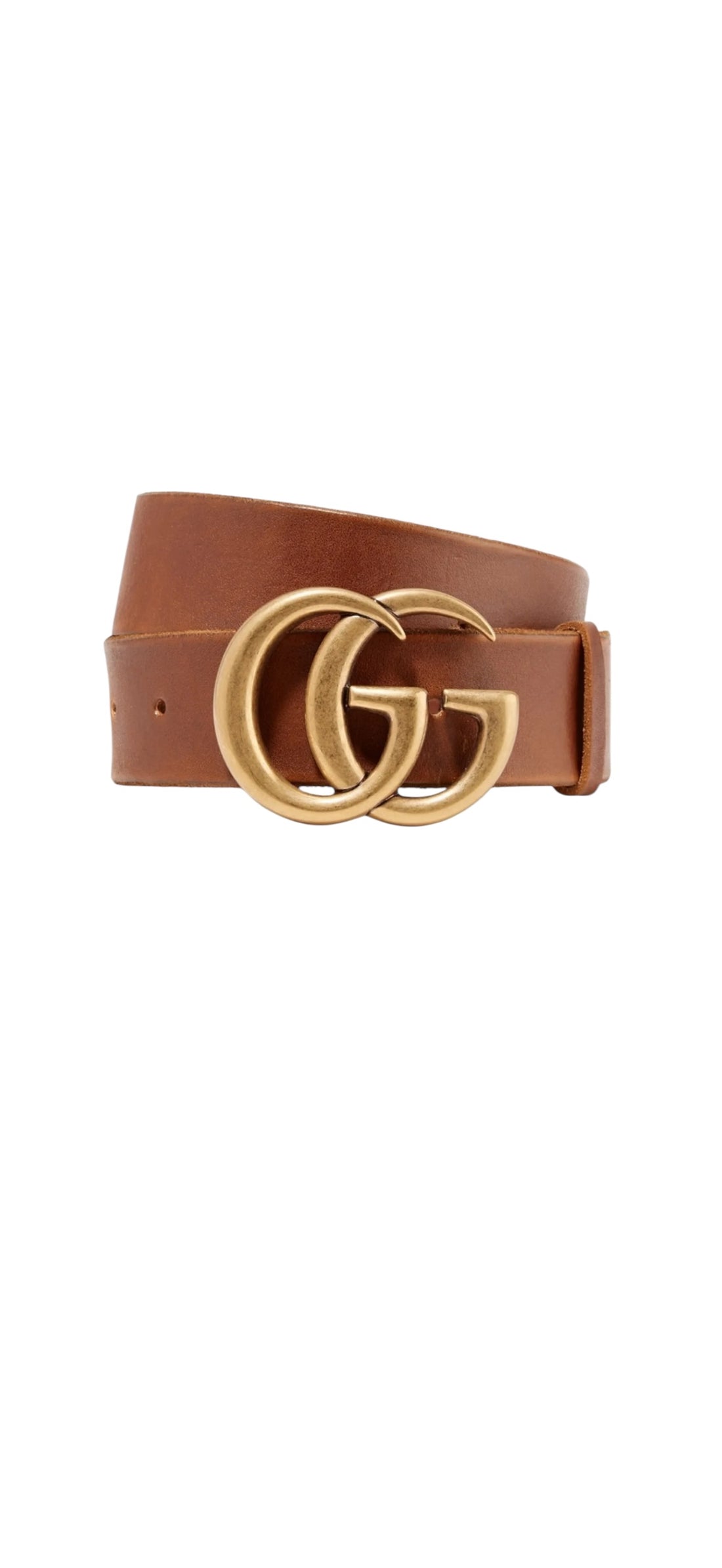 Breiter GG Marmont Gürtel in braunem Leder im Used-Look