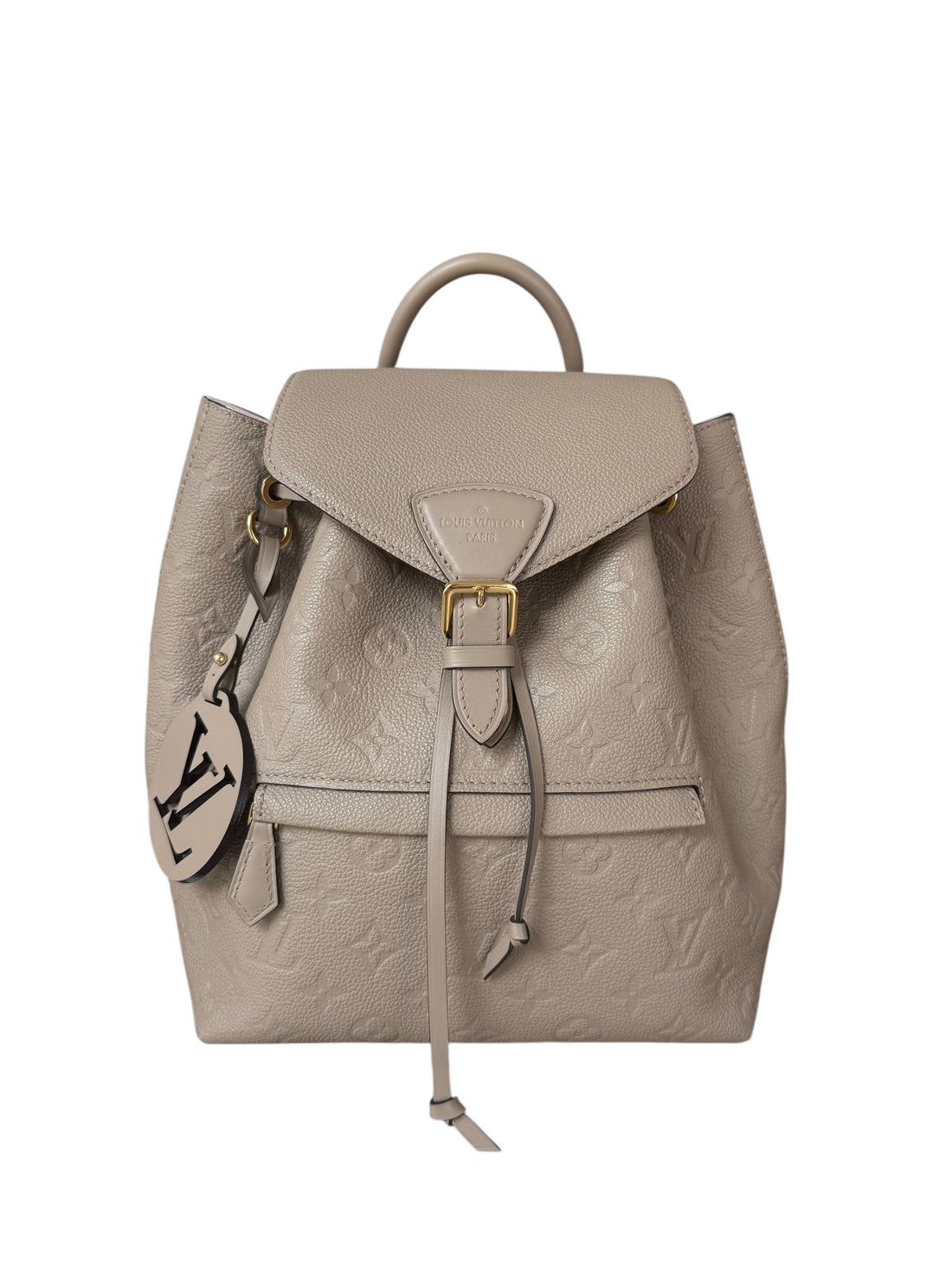 Louis Vuitton Rucksack Montsouris in Monogram Empreinte Leder Tourterelle