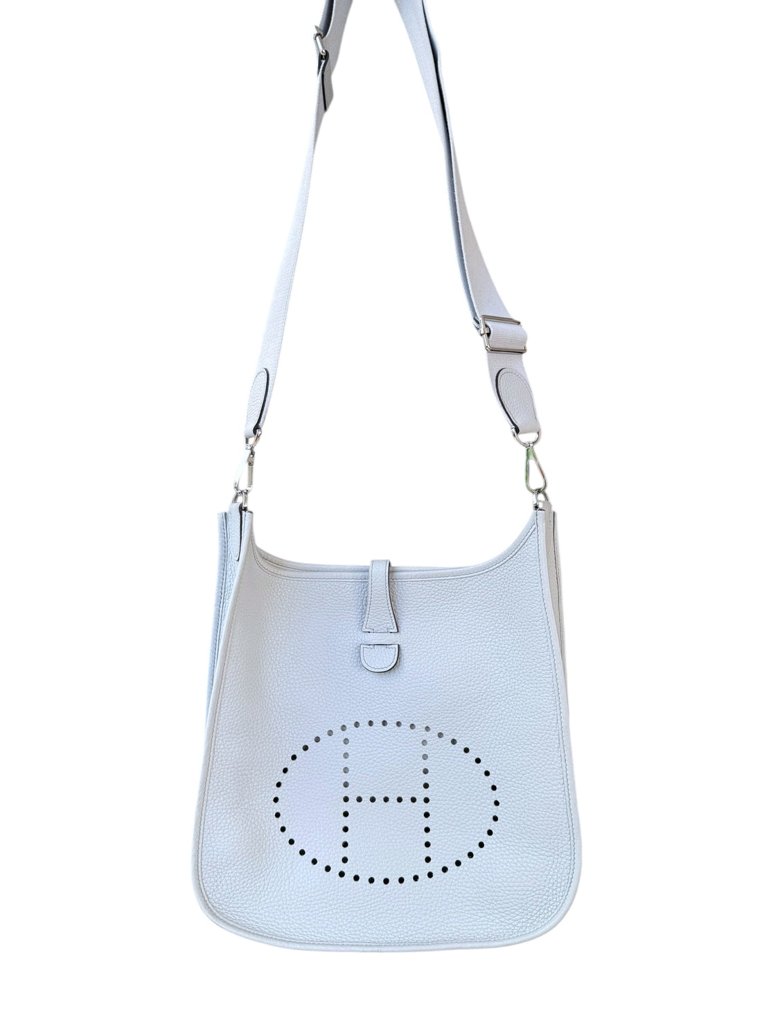 Hermès Evelyne 29 in Taurillon Clémence Leder in der Farbe Bleu Pale