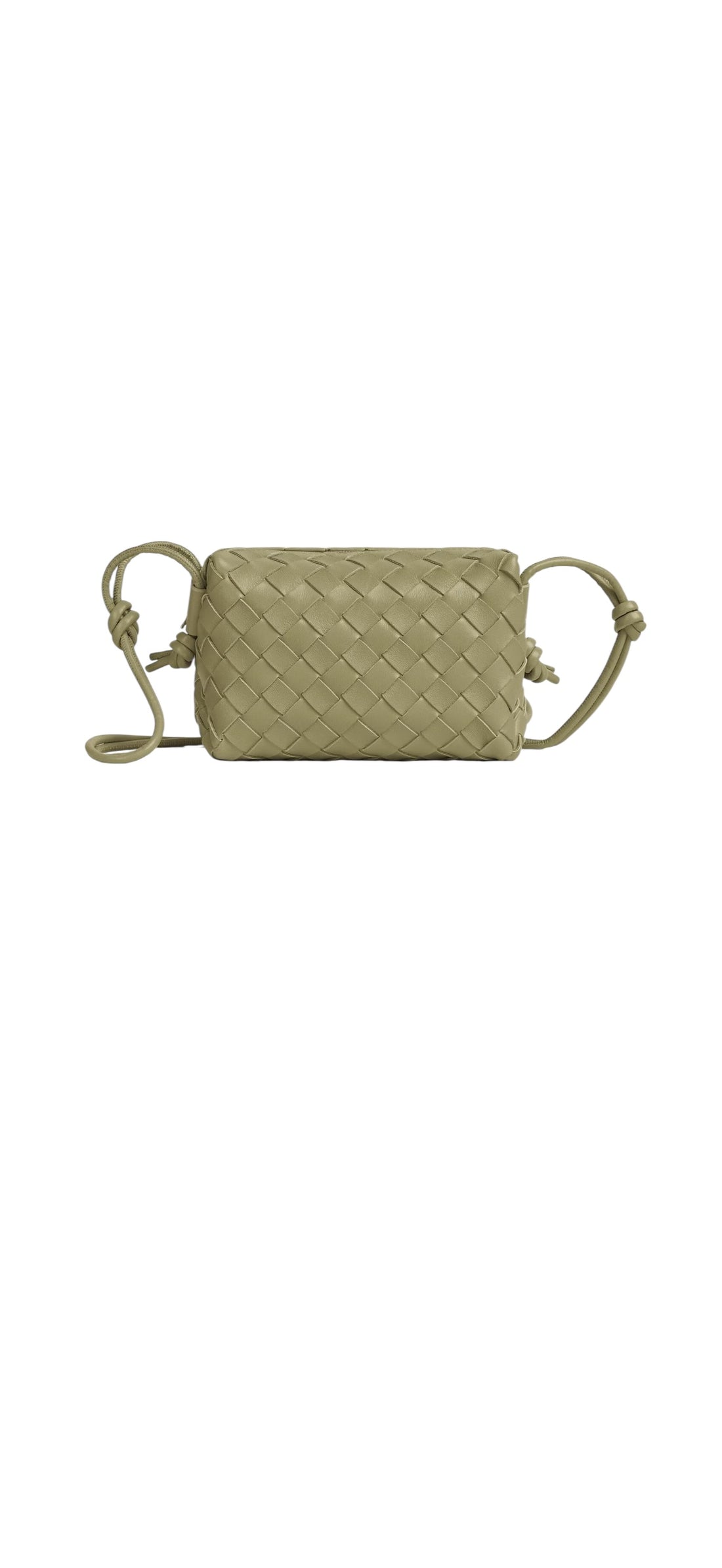 Bottega Veneta Mini Loop Camerabag aus Intrecciato Leder in der Farbe Travertine