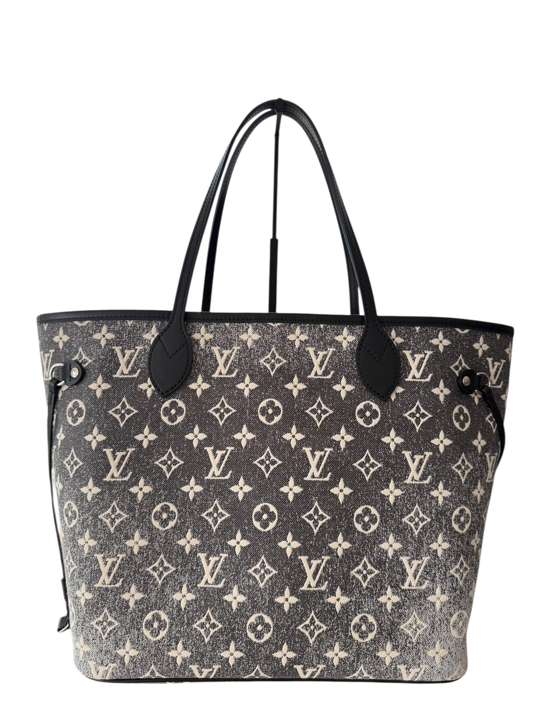 Louis Vuitton Neverfull MM Denim Monogram Jaquard in grau-schwarz