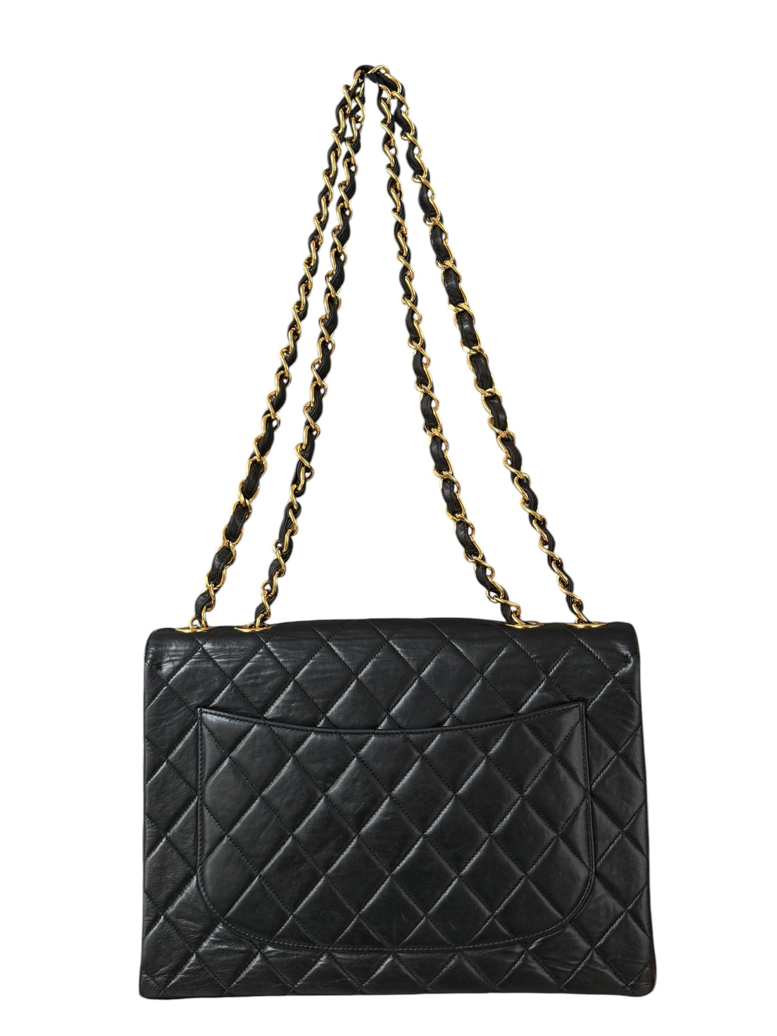 Chanel Classic Timeless Jumbo Flap Bag Vintage aus gestepptem Lammleder und 24 Karat vergoldeter Hardware