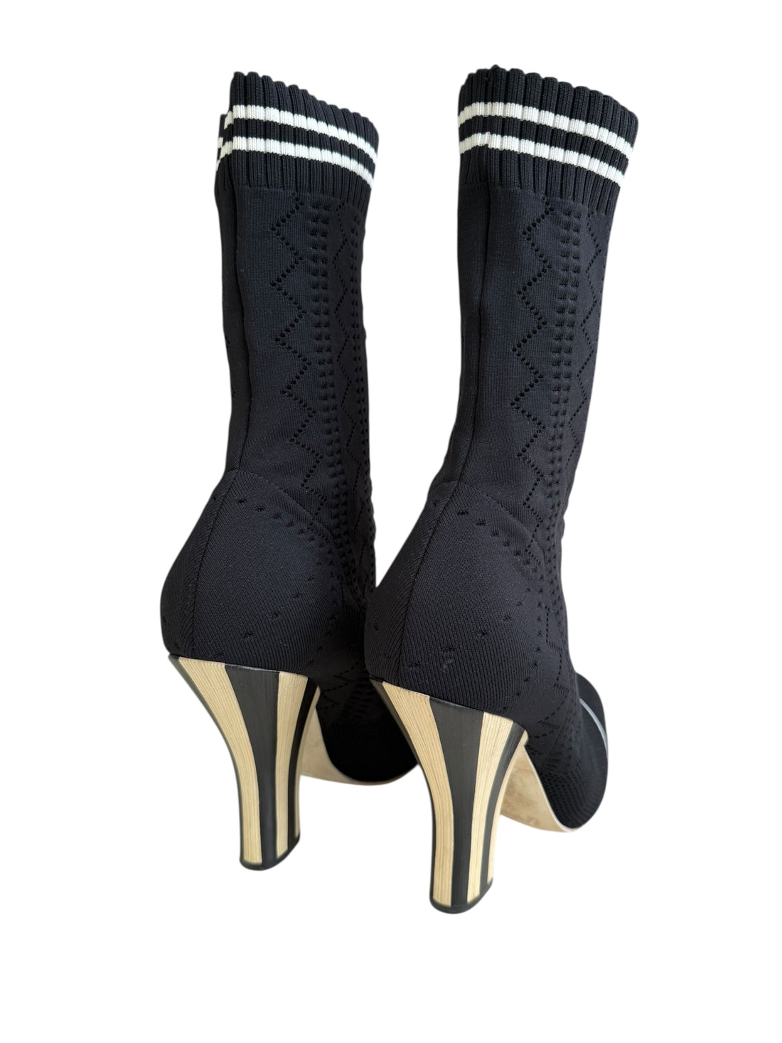 Fendi Sockenstiefel schwarz weiss in der Grösse 40.