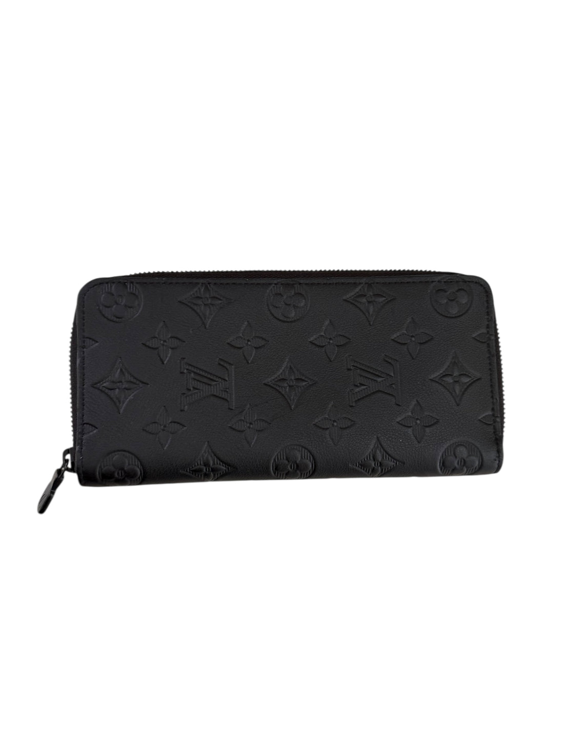 Louis Vuitton Zippy Geldbörse Horizontal aus schwarzem Shadow Monogram Leder.