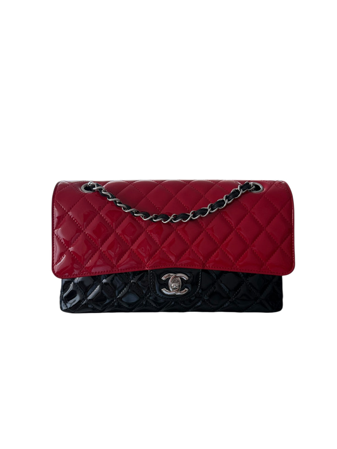 Chanel Classic Bicolor Patent Double Flap Bag