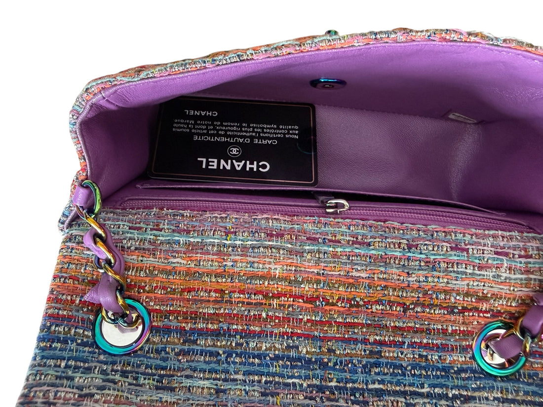 Chanel Classic Mini Rectangular aus der Kollektion 2020 aus Tweed. Multicolor - Mehrfarbig.
