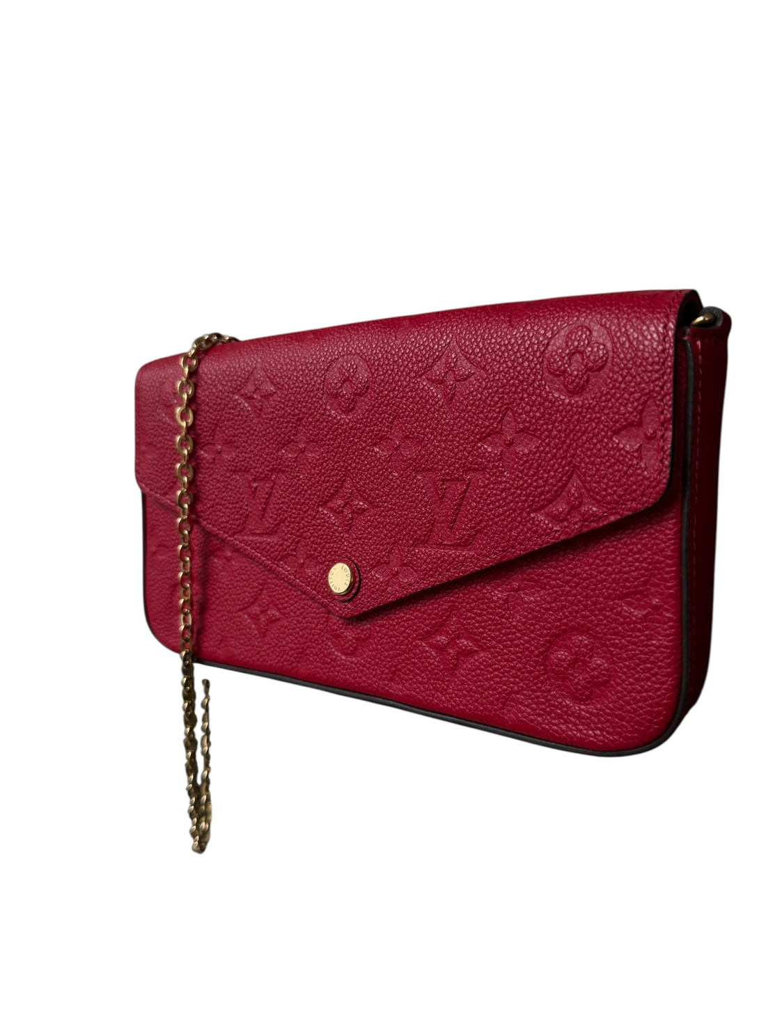 Louis Vuitton Felicie GM Empreinte Leder Farbe Scarlett dunkelrot mit abnehmbarer Kette