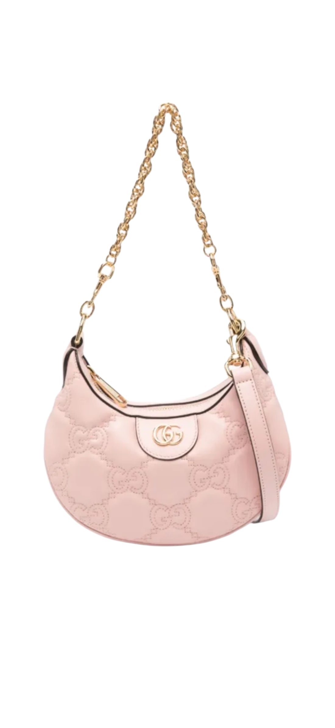 Gucci Mini Schultertasche aus GG Matelasse mit abnehmbarem und verstellbarem Schulterriemen.