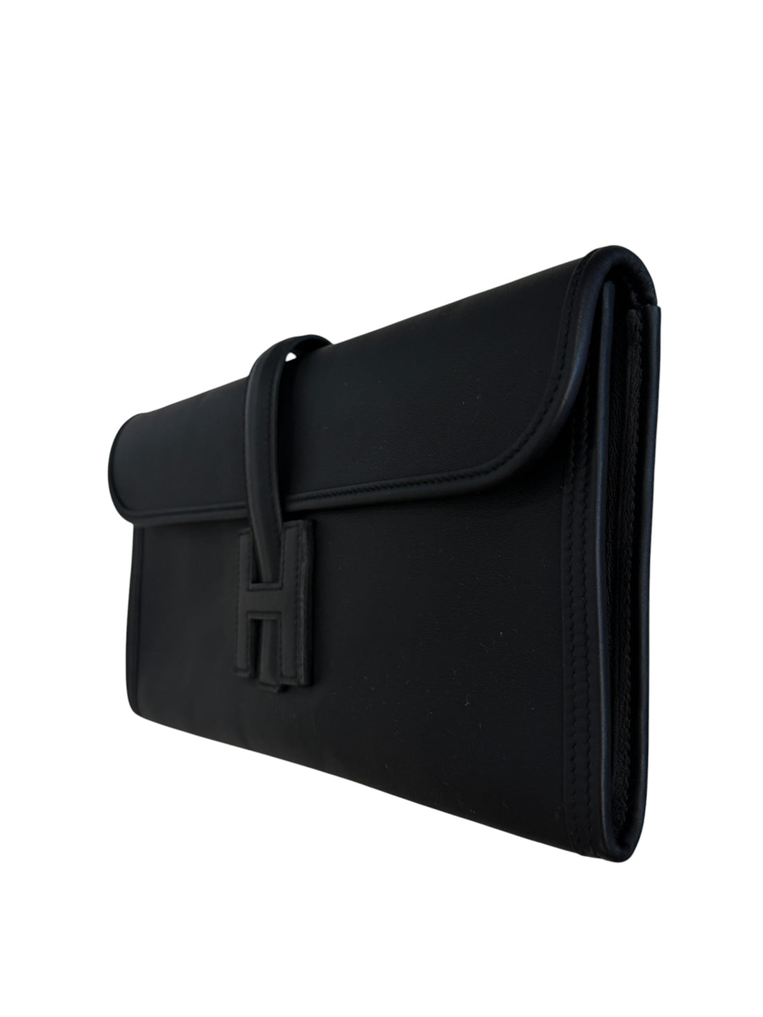 Hermès Clutch Elan Jige 29 in schwarzem Leder