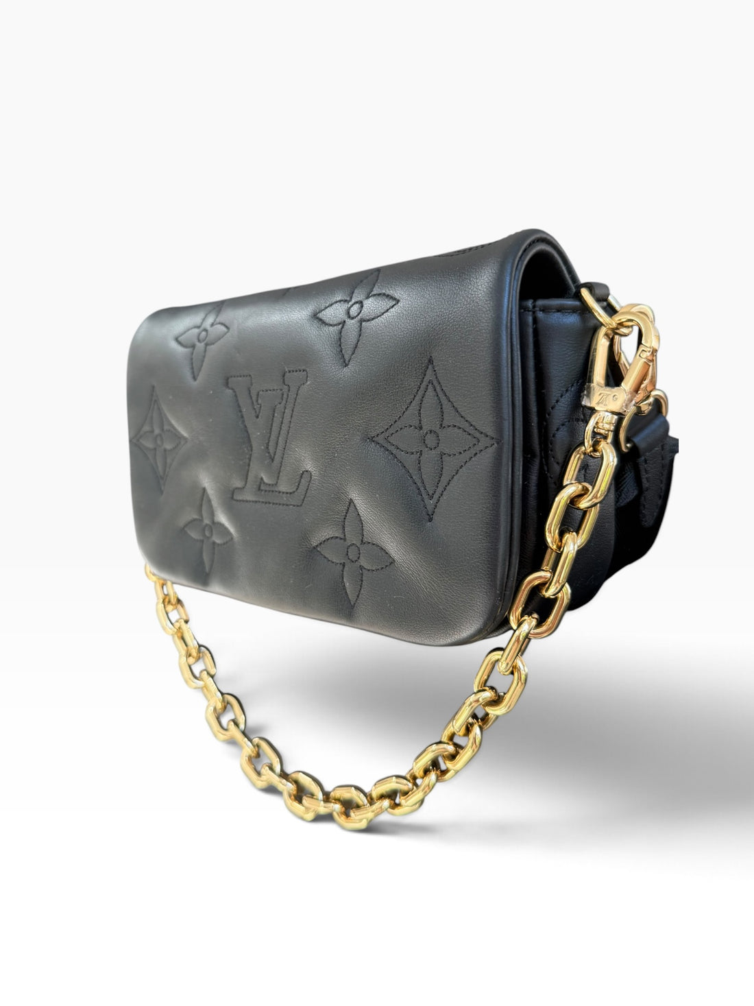 Louis Vuitton Wallet on Strap Bubblegram in Empreinte Leder mit abnehmbarer Kette und abnehmbaren Schulterriemen. Limited Edition