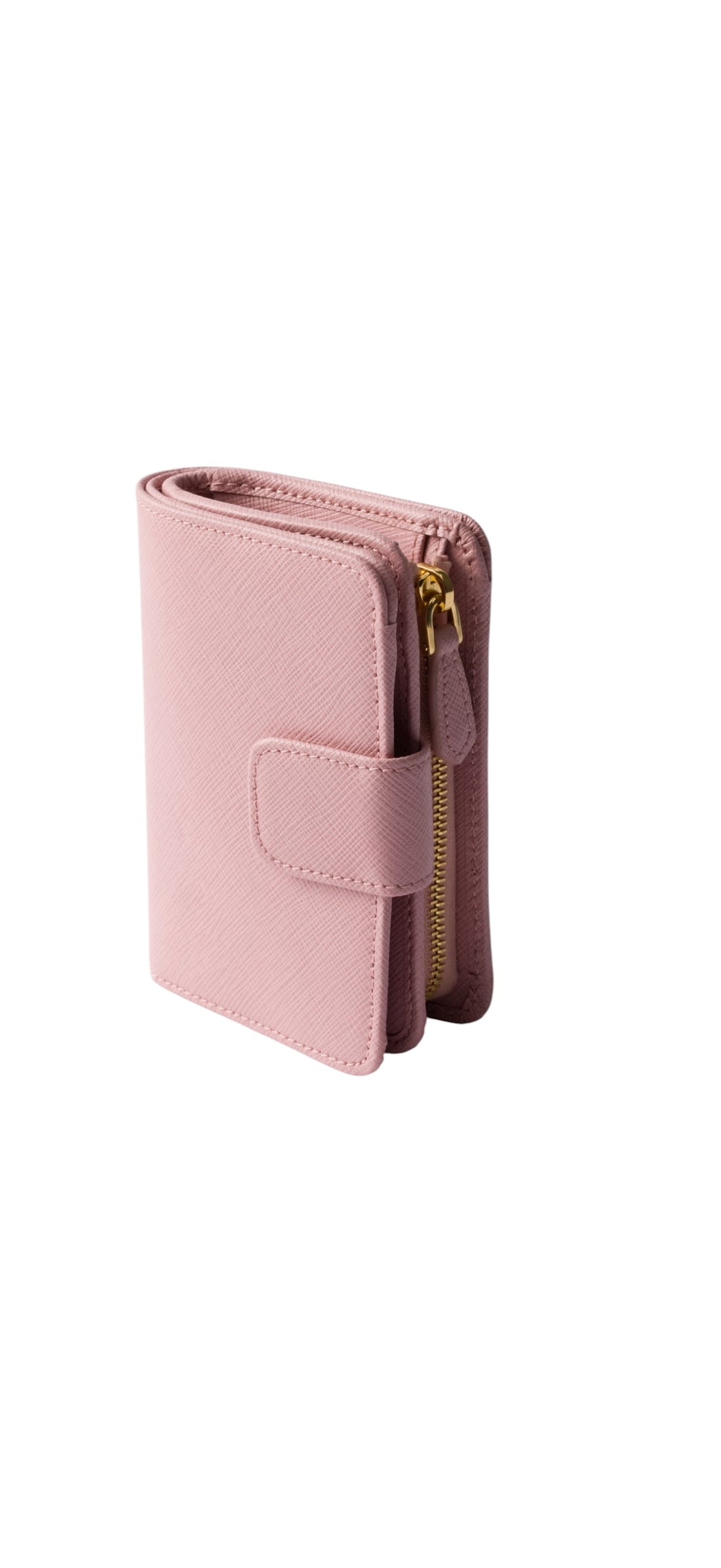 Prada Geldbörse aus Saffiano-Leder in der Farbe rosa.