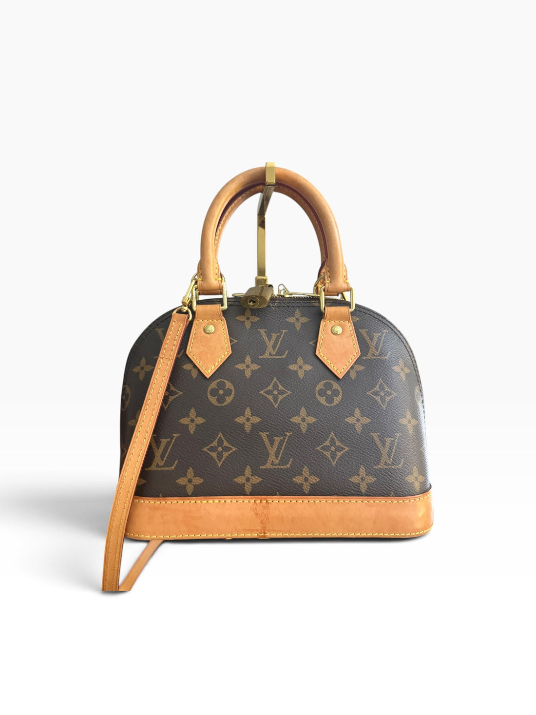 Louis Vuitton Alma BB Monogram Canvas mit abnehmbarem Schulterriemen.