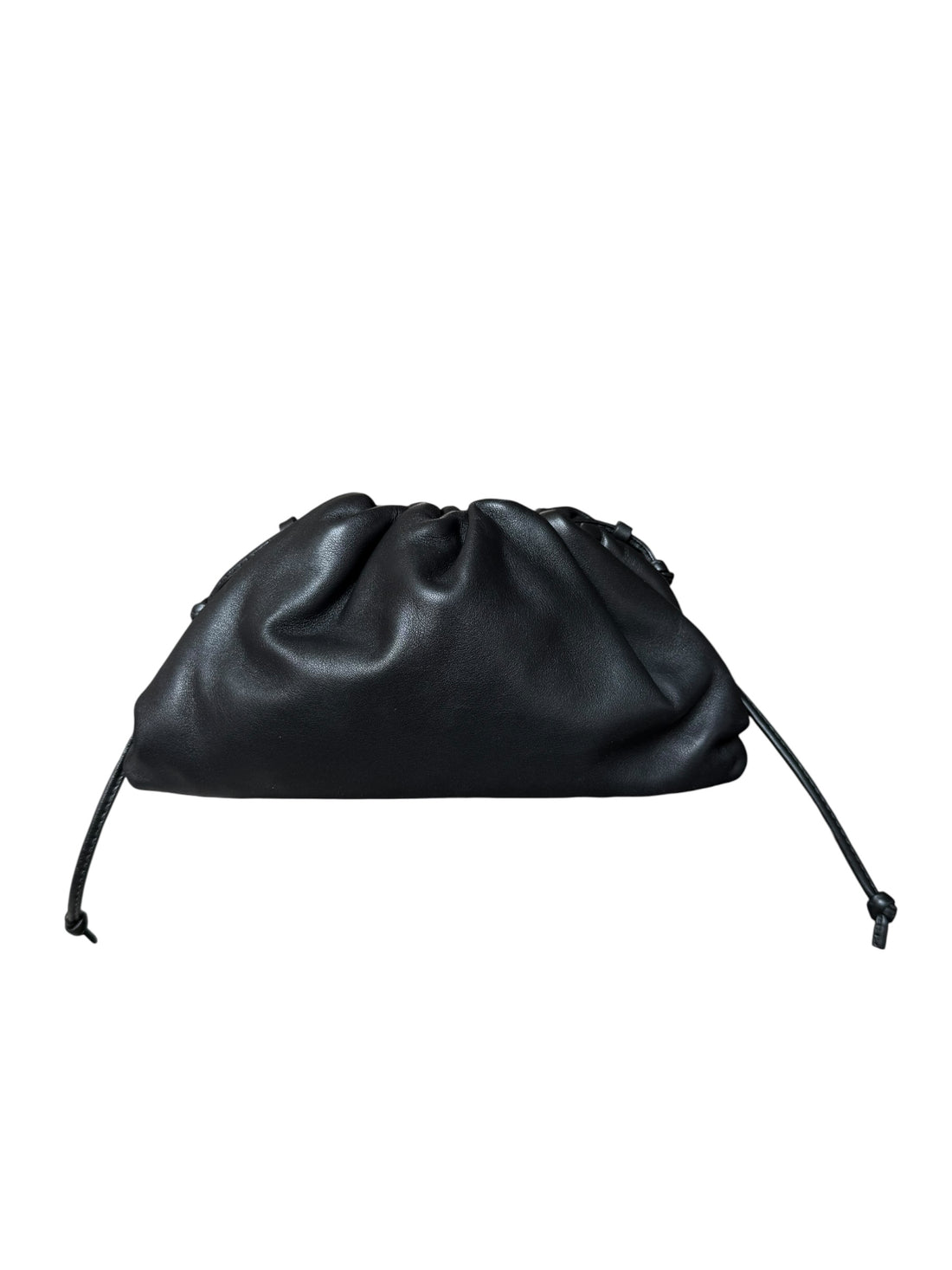 Bottega Veneta Mini Pouch aus schwarzem Glattleder