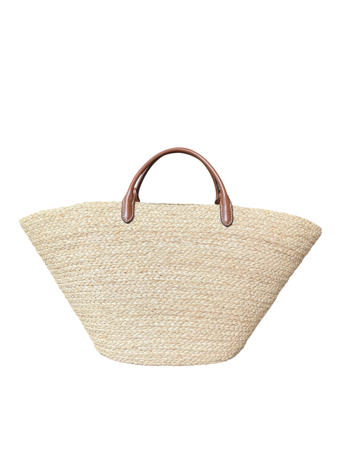 Prada Shoppingtasche aus Bast und Leder in den Farben beige/cognac