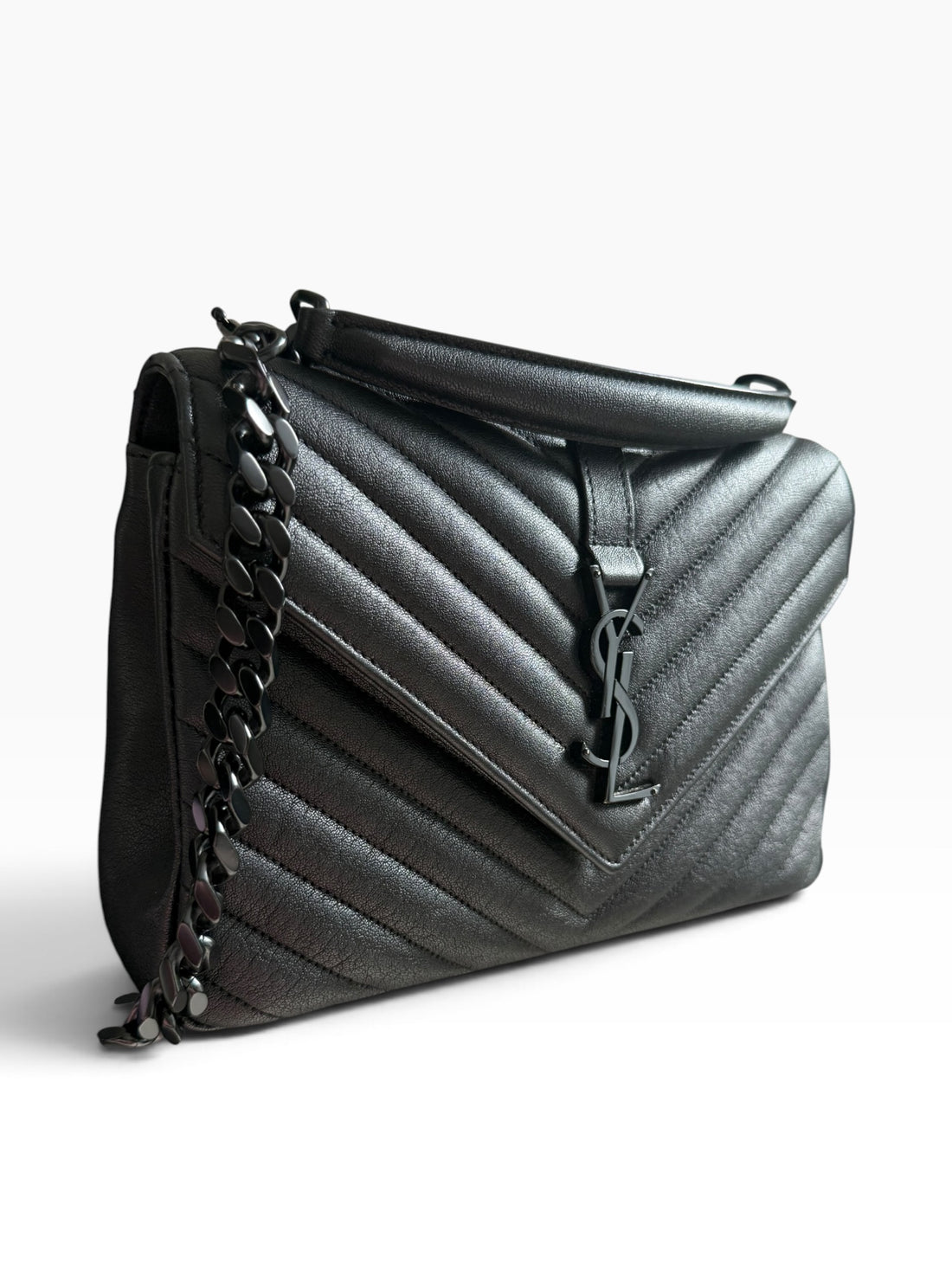 Sac YSL Saint Laurent College tout noir moyen noir