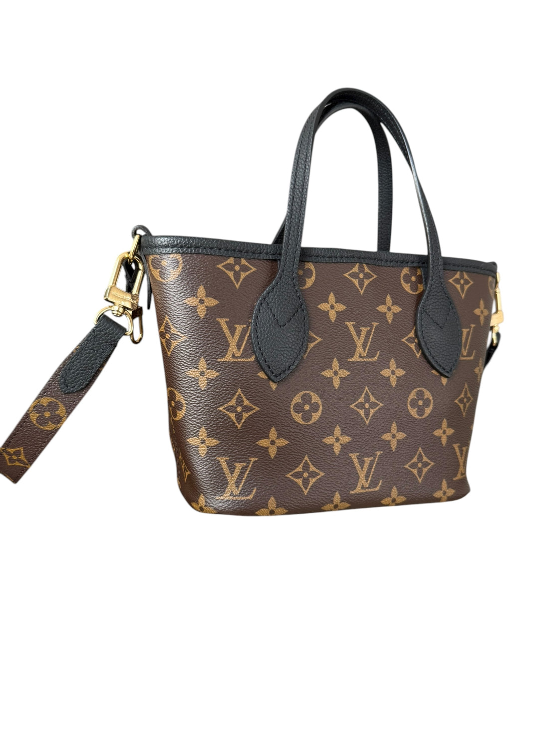 Louis Vuitton Neverfull BB Inside Out Monogram schwarz mit abnehmbarem Schulterriemen