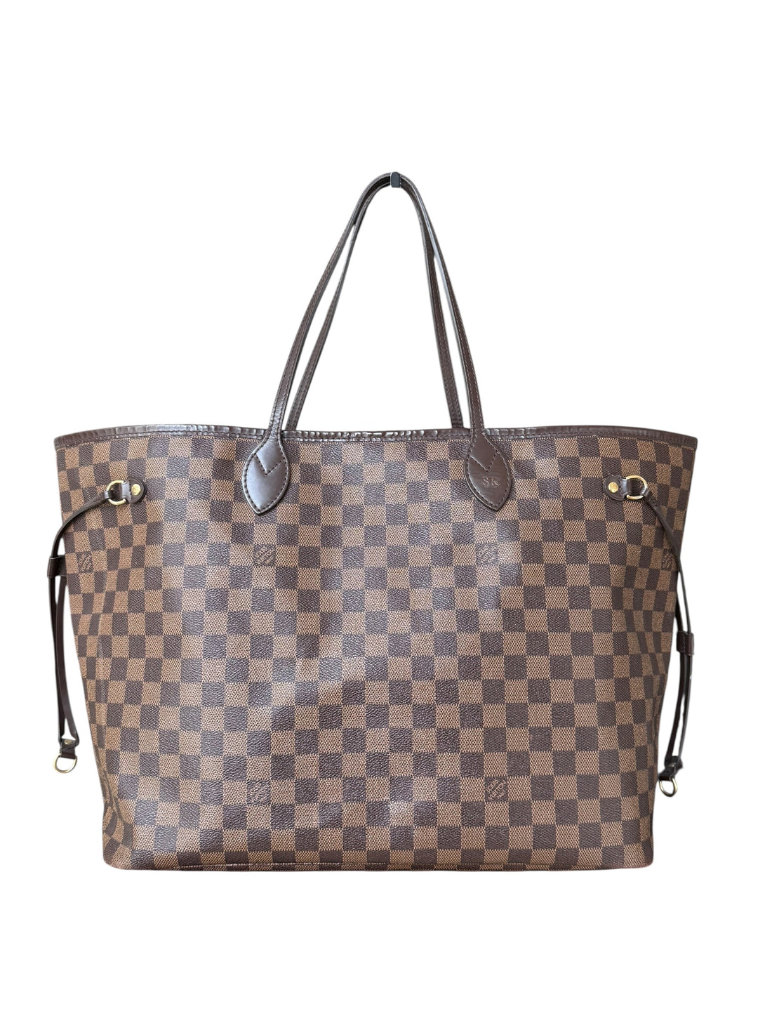 Louis Vuitton Neverfull GM in Damier Ebene mit abnehmbarer Pochette.