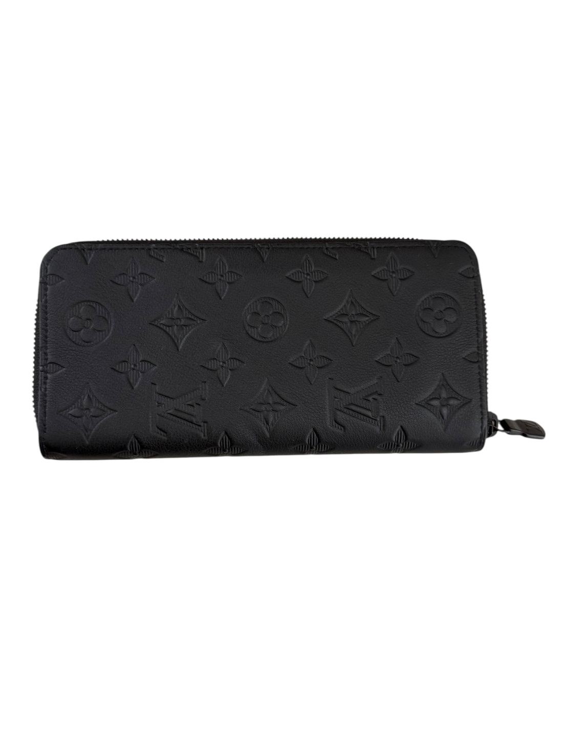 Louis Vuitton Zippy Geldbörse Horizontal aus schwarzem Shadow Monogram Leder.