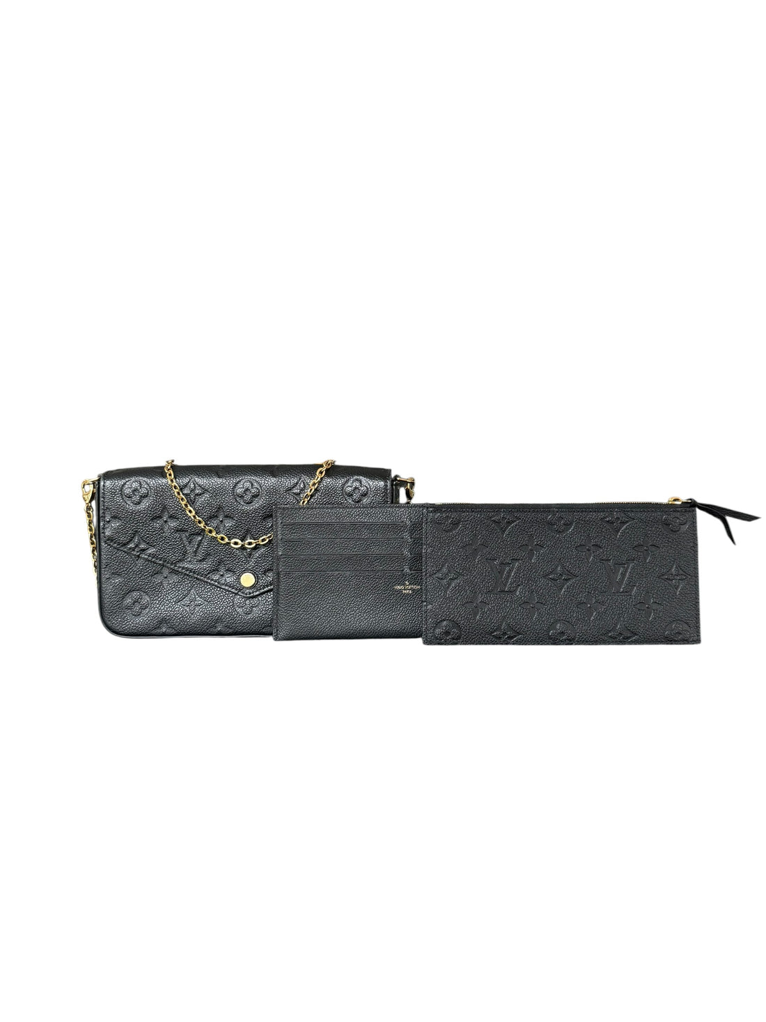 Louis Vuitton Félicie Pochette aus geprägtem, geschmeidigem, genarbtem Monogram Empreinte Leder