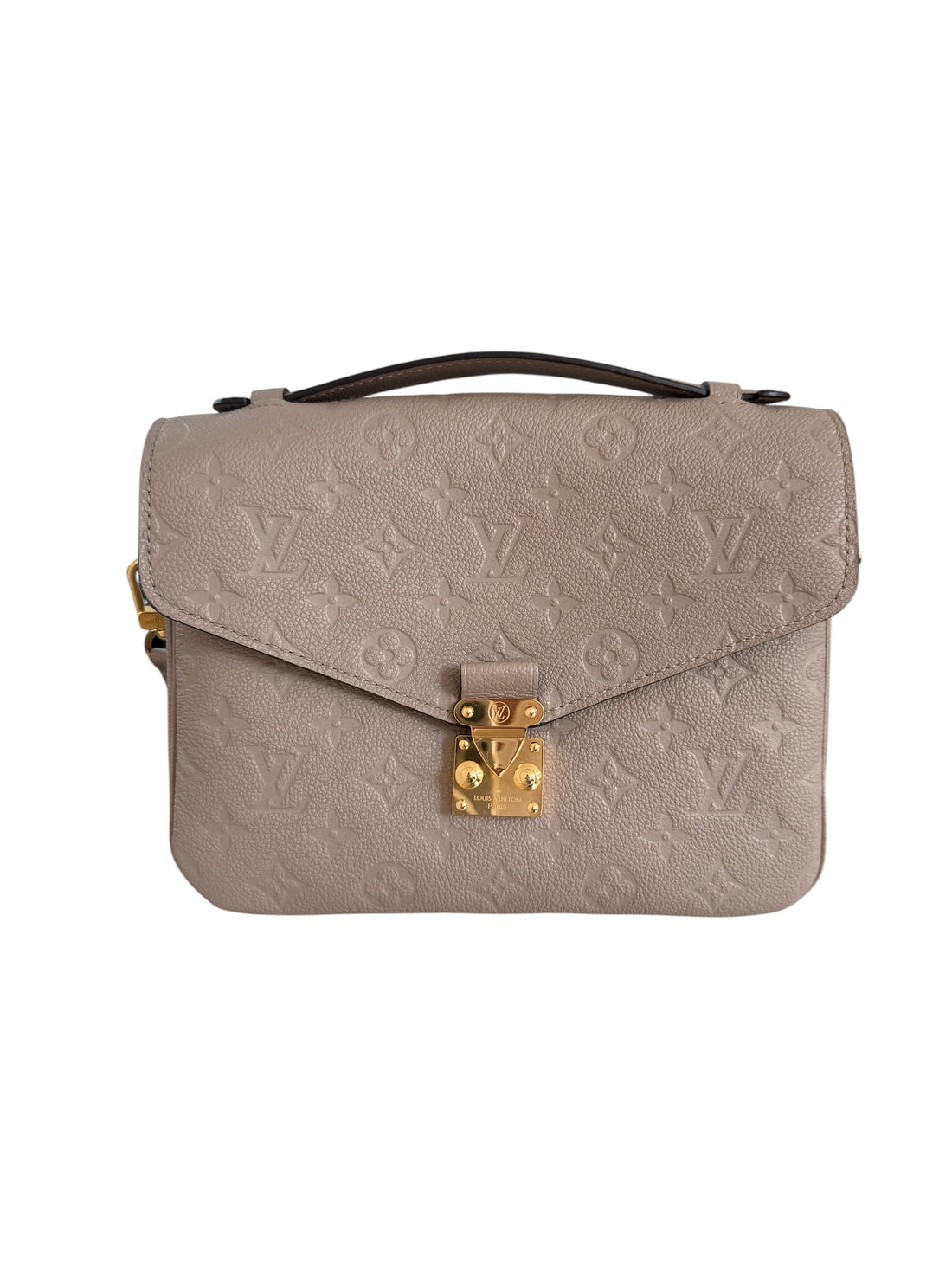 Louis Vuitton Metis Pochette Monogram Empreinte Leder in tourterelle