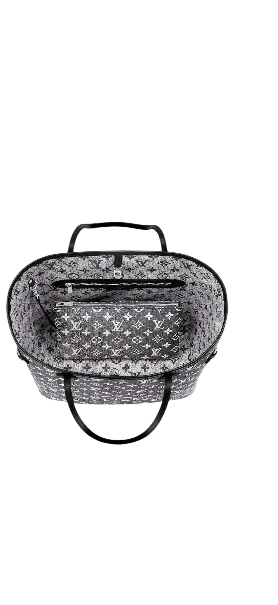 Louis Vuitton Neverfull MM Denim Monogram Jaquard in grau-schwarz