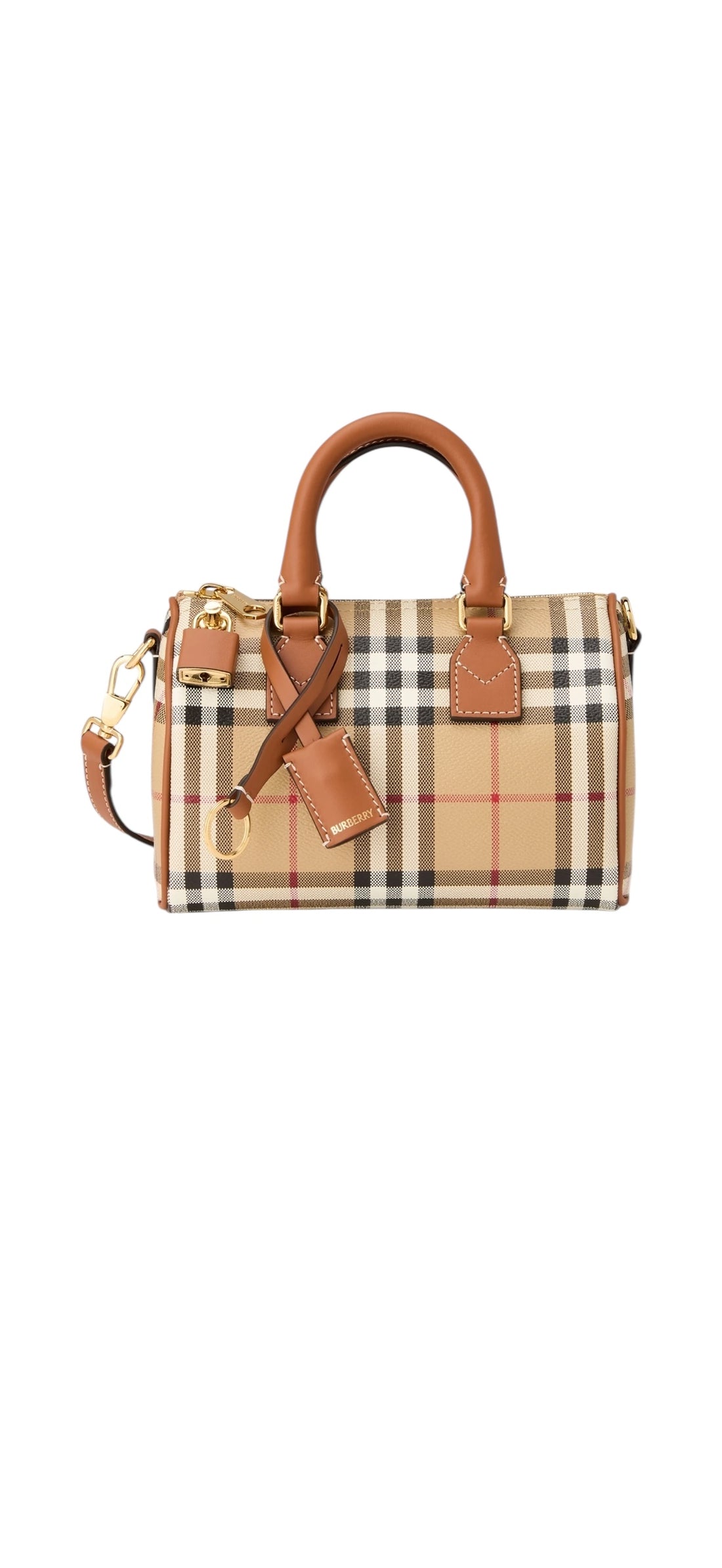 Burberry Bowlingbag mit abnehmbarem und verstellbarem Schulterriemen.