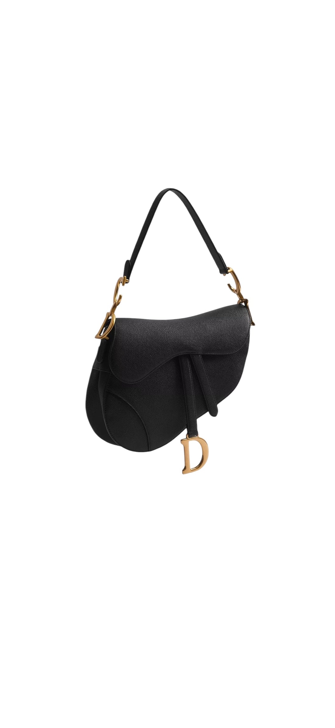 Christian DIOR Saddle Bag aus schwarzem Kalbsleder mit abnehmbarem und verstellbarem Schulterriemen