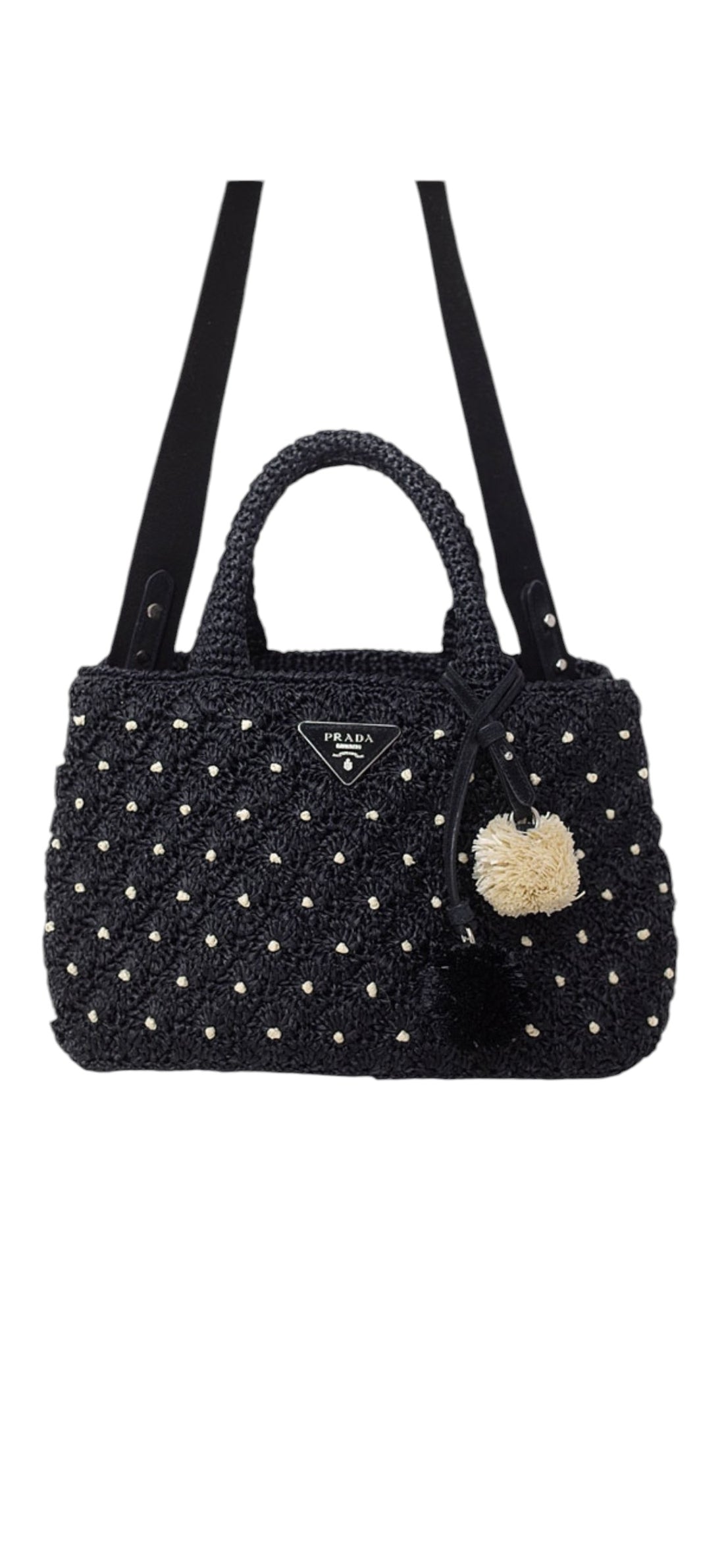 Prada Raffia Shopper Tote Bag