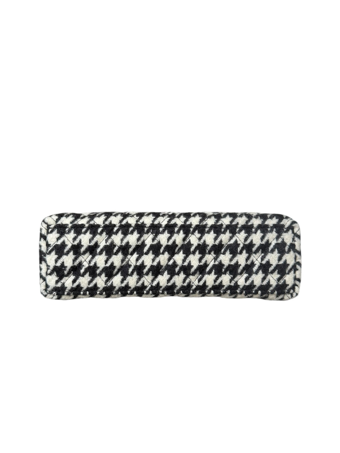 Chanel Mini Kelly 24A schwarz/weiss Tweed / Baumwolle